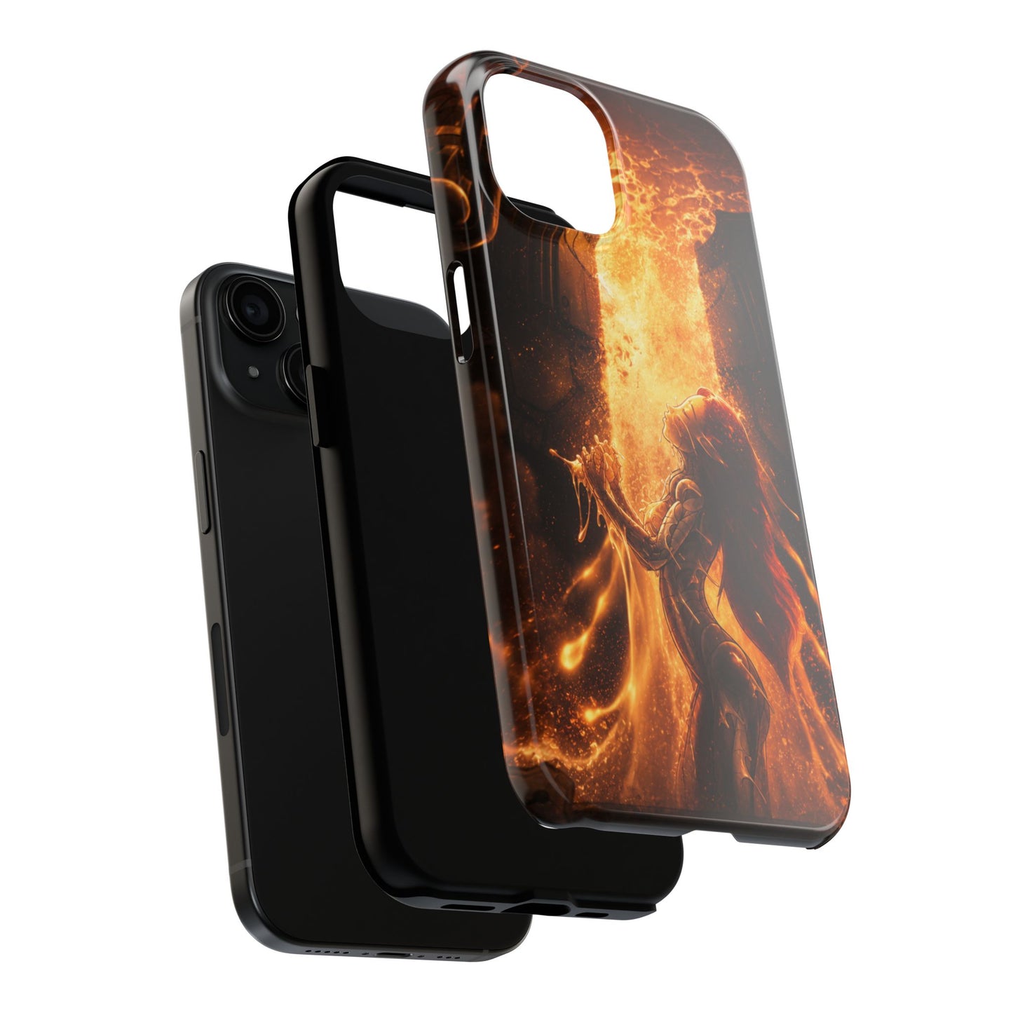 Fiery Phoenix Phone Case — Tough Protective iPhone Cover with Flame Warrior Art