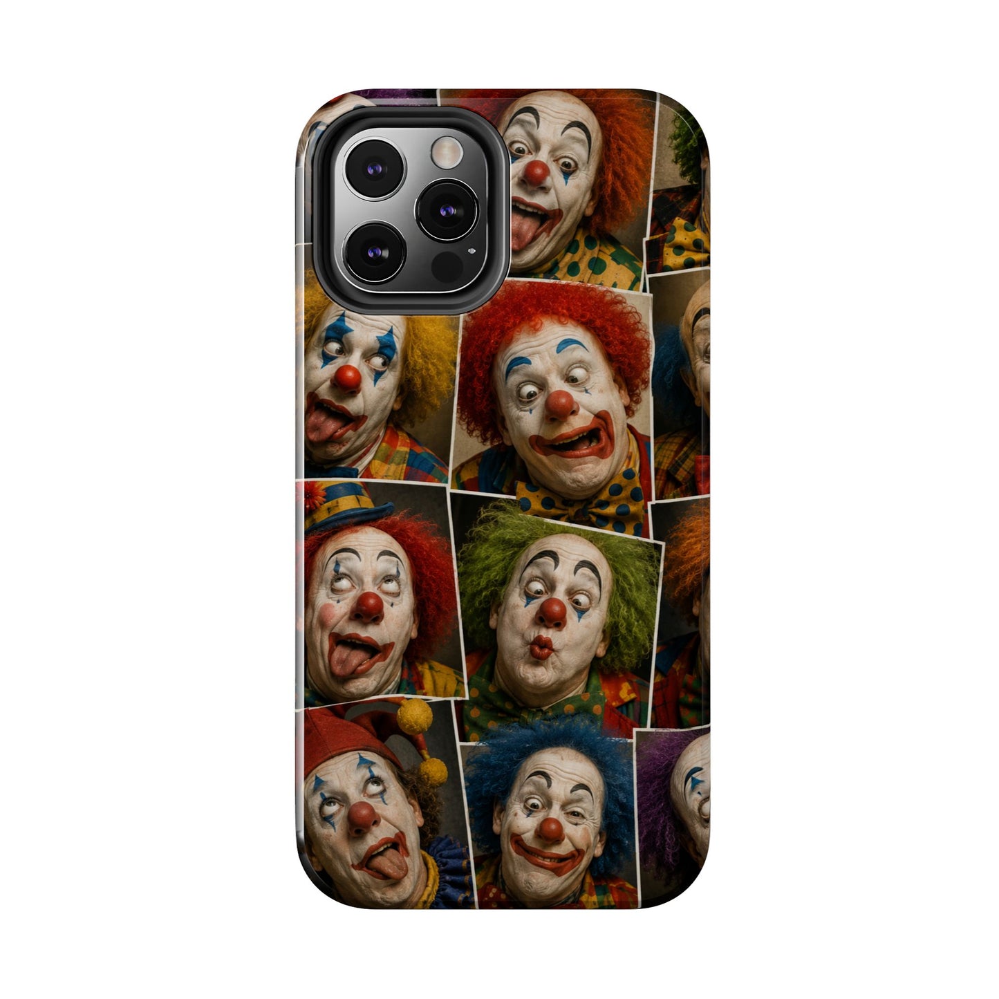 Clown Collage Tough Phone Case — Retro Carnival Horror Pattern