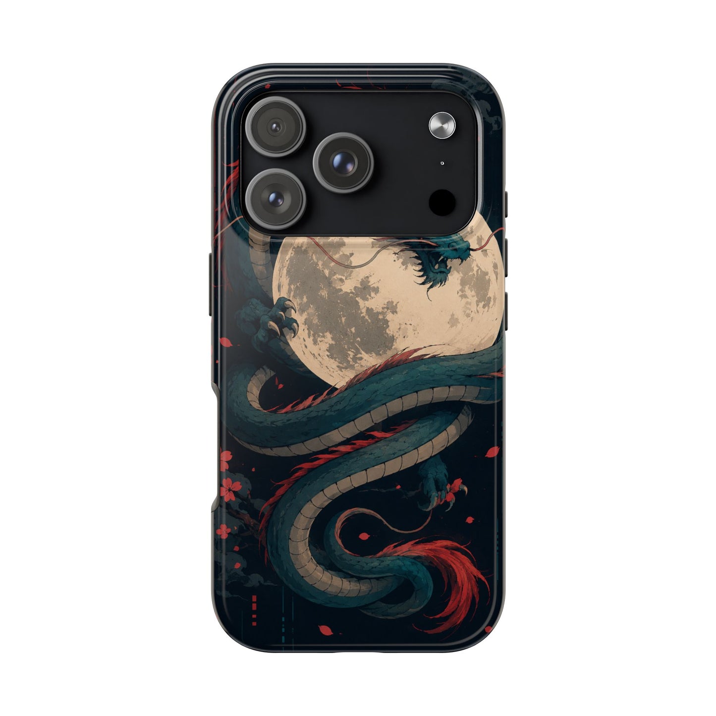 Dragon Moon Phone Case — Mythic Asian Serpent Design Tough Case