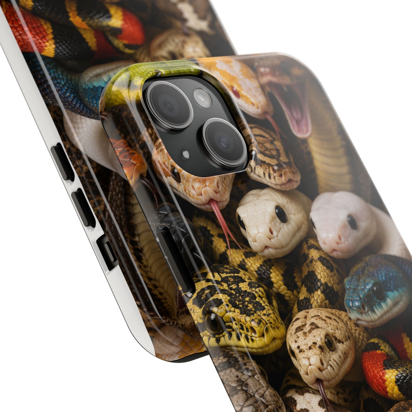 Snake Pattern Tough Phone Case — Colorful Snakes Protective Phone Cover