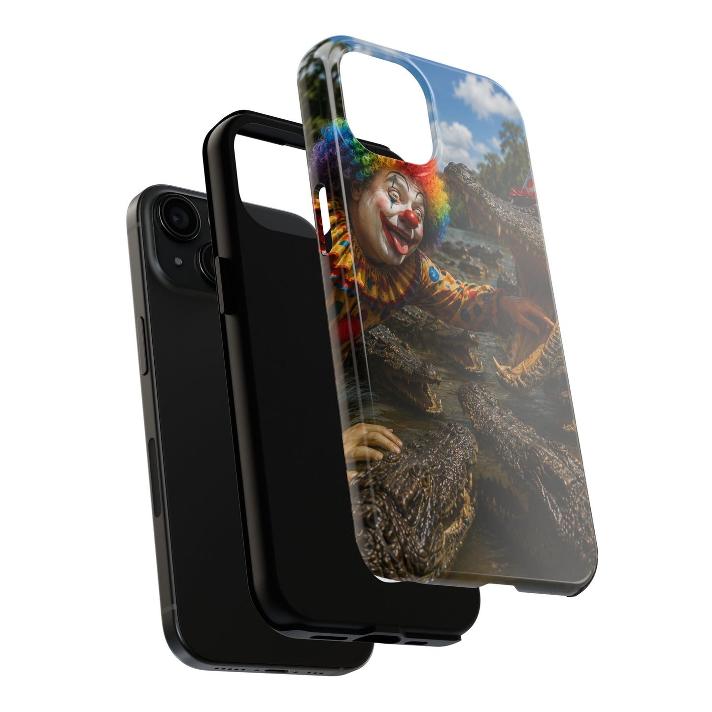 Creepy Clown Alligator Tough Phone Case — Horror Phone Cover for Scary Fans