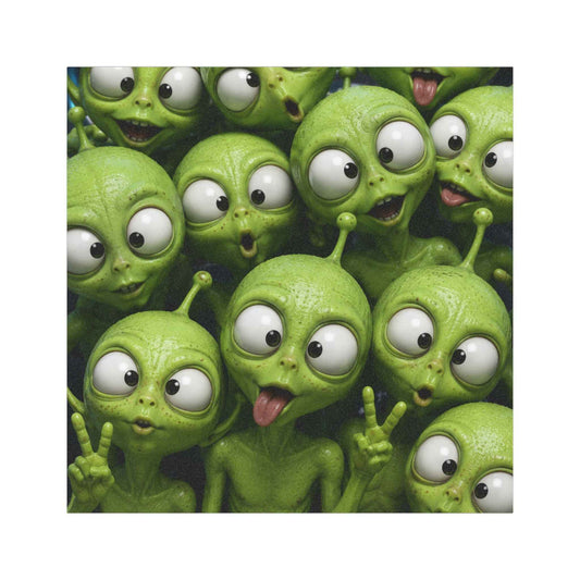 Alien Crew Car Magnet — Cute Green Extraterrestrial Group Sticker for Cars, Trucks & Laptops