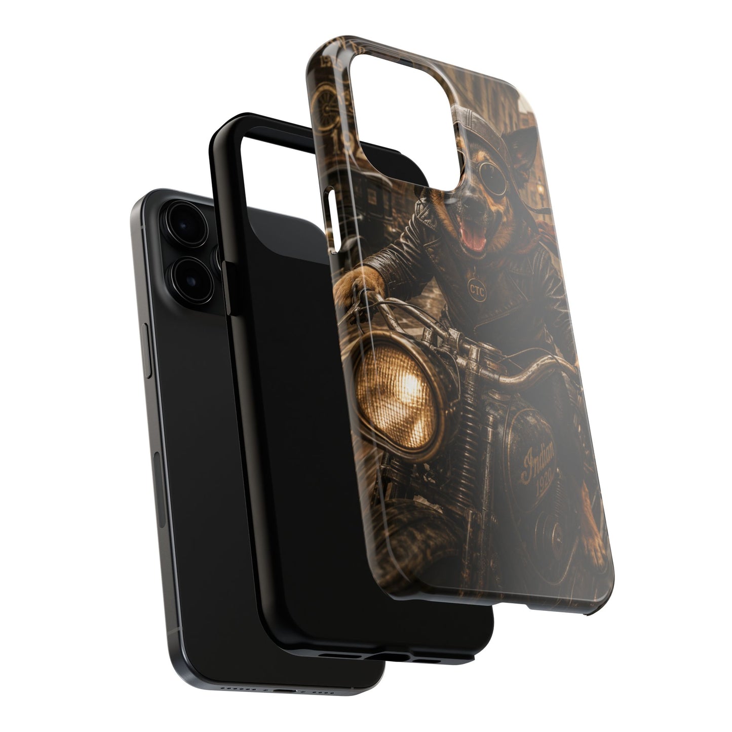 Phone Case — Biker Dog Riding Motorcycle Protective Tough Cover
