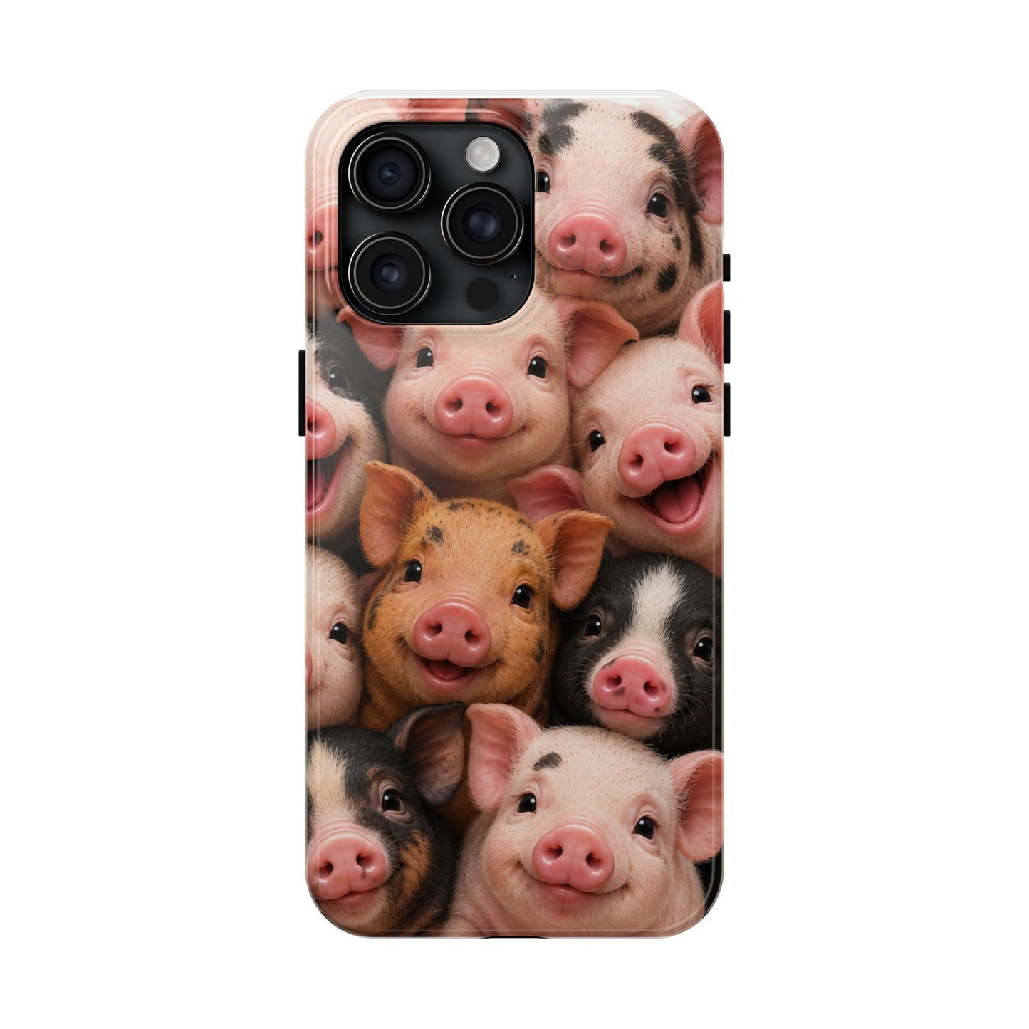 Pig Faces Tough Phone Case — Cute Farm Animal iPhone Protective Cover