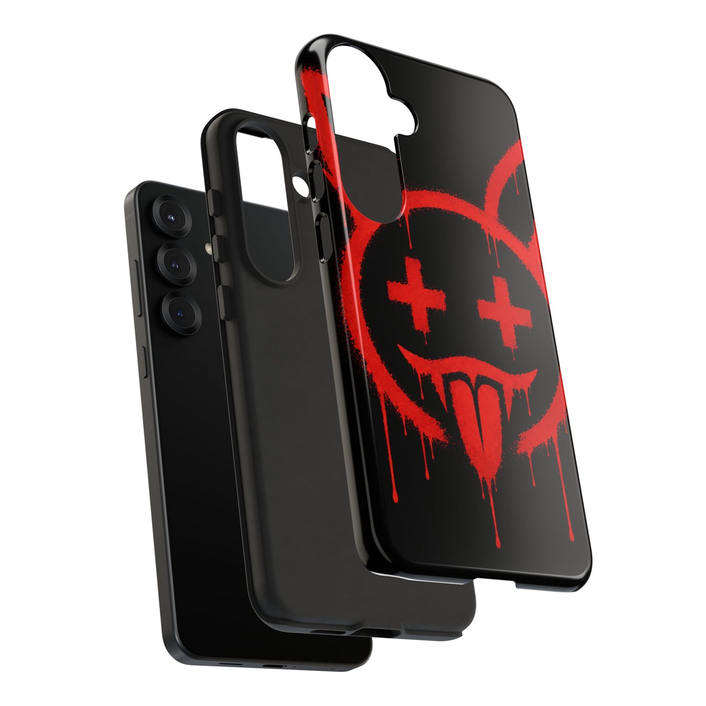 Phone Case - Metallic Souls Red Drip Smiley Graffiti Design