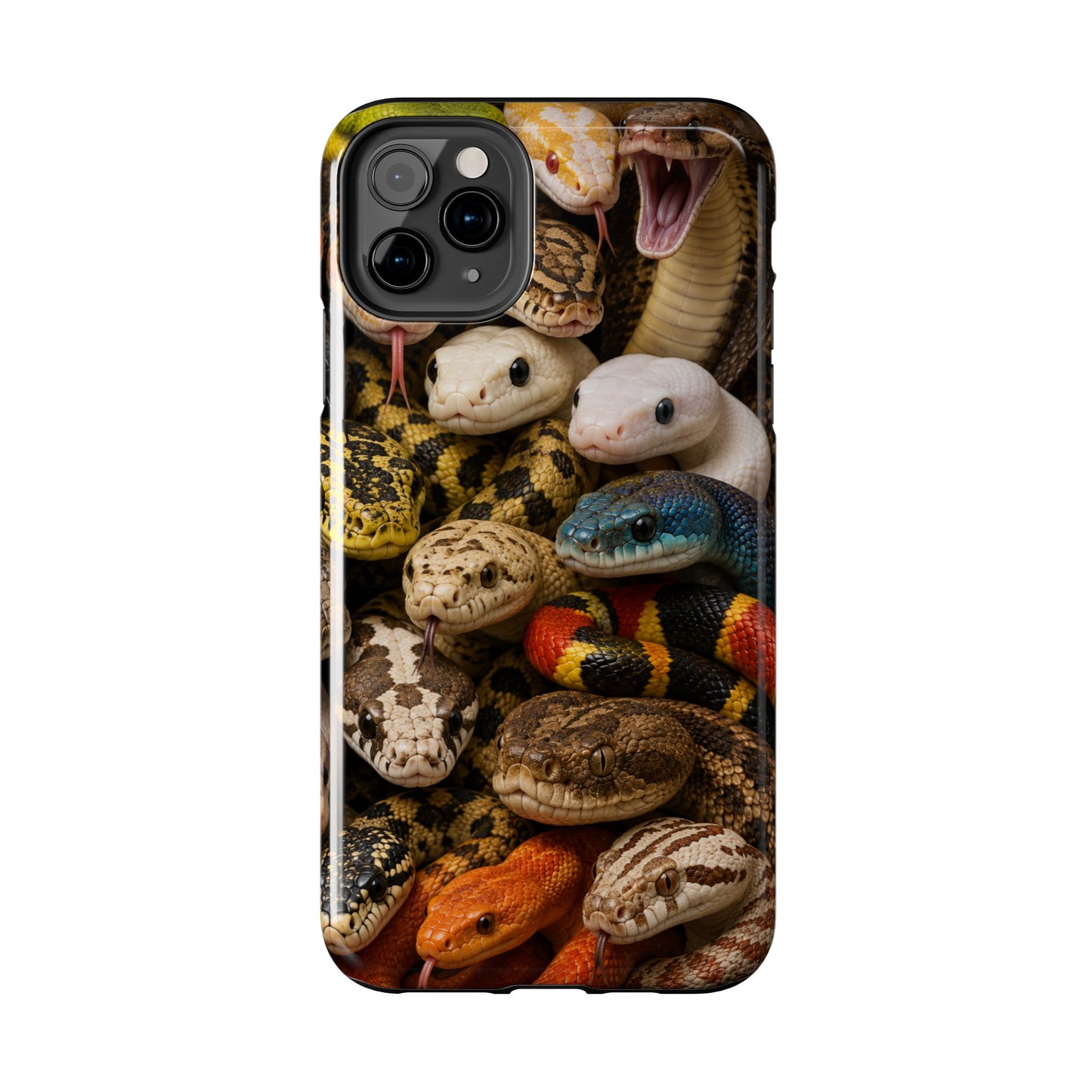Snake Pattern Tough Phone Case — Colorful Snakes Protective Phone Cover
