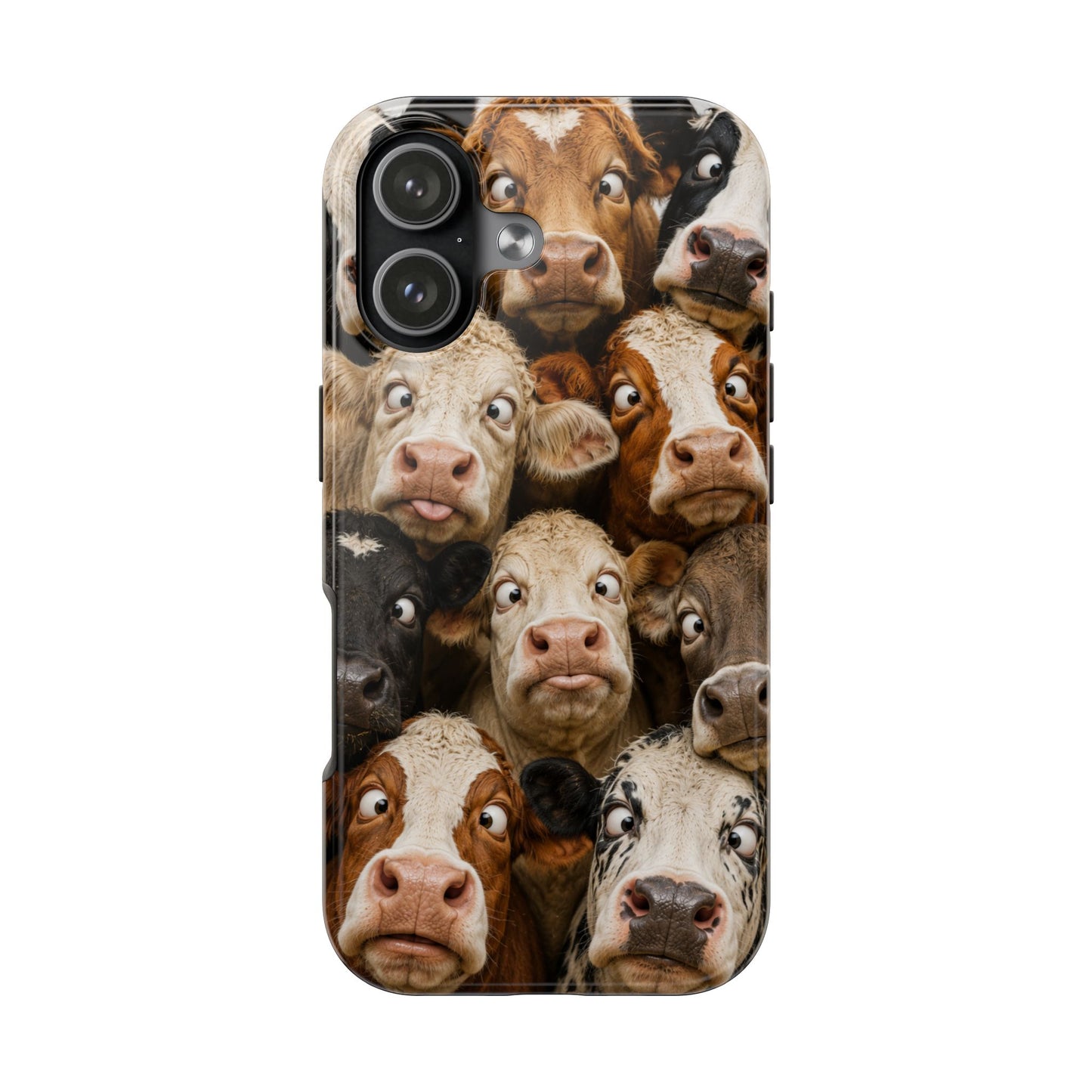 Cow Collage Tough Phone Case — Funny Farm Animal Protective Phone Cover