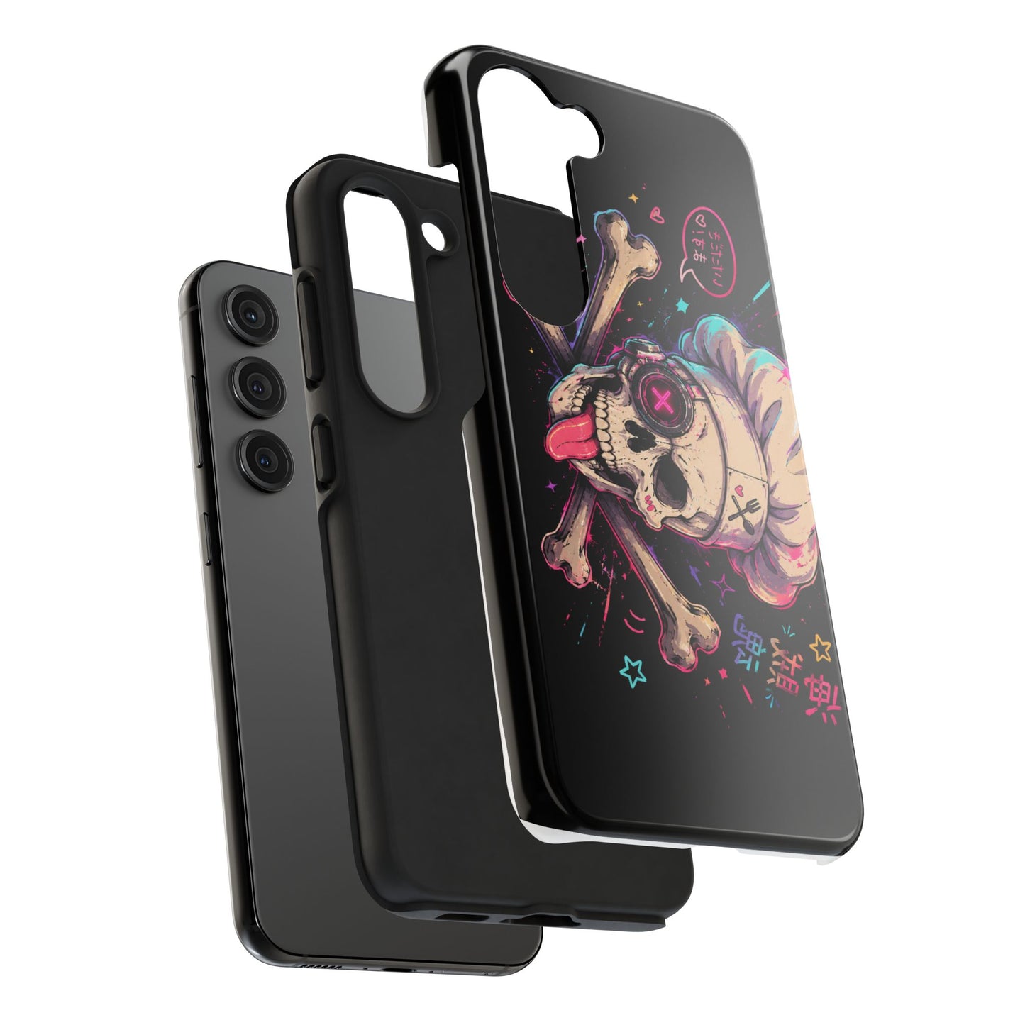 Skull & Crossbones Tough Phone Case — Neon Kawaii Punk Protection