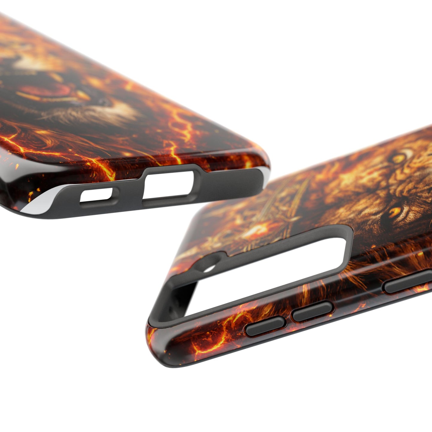 Fiery Lion King Tough Phone Case — Protective iPhone Case with Roaring Crown Design