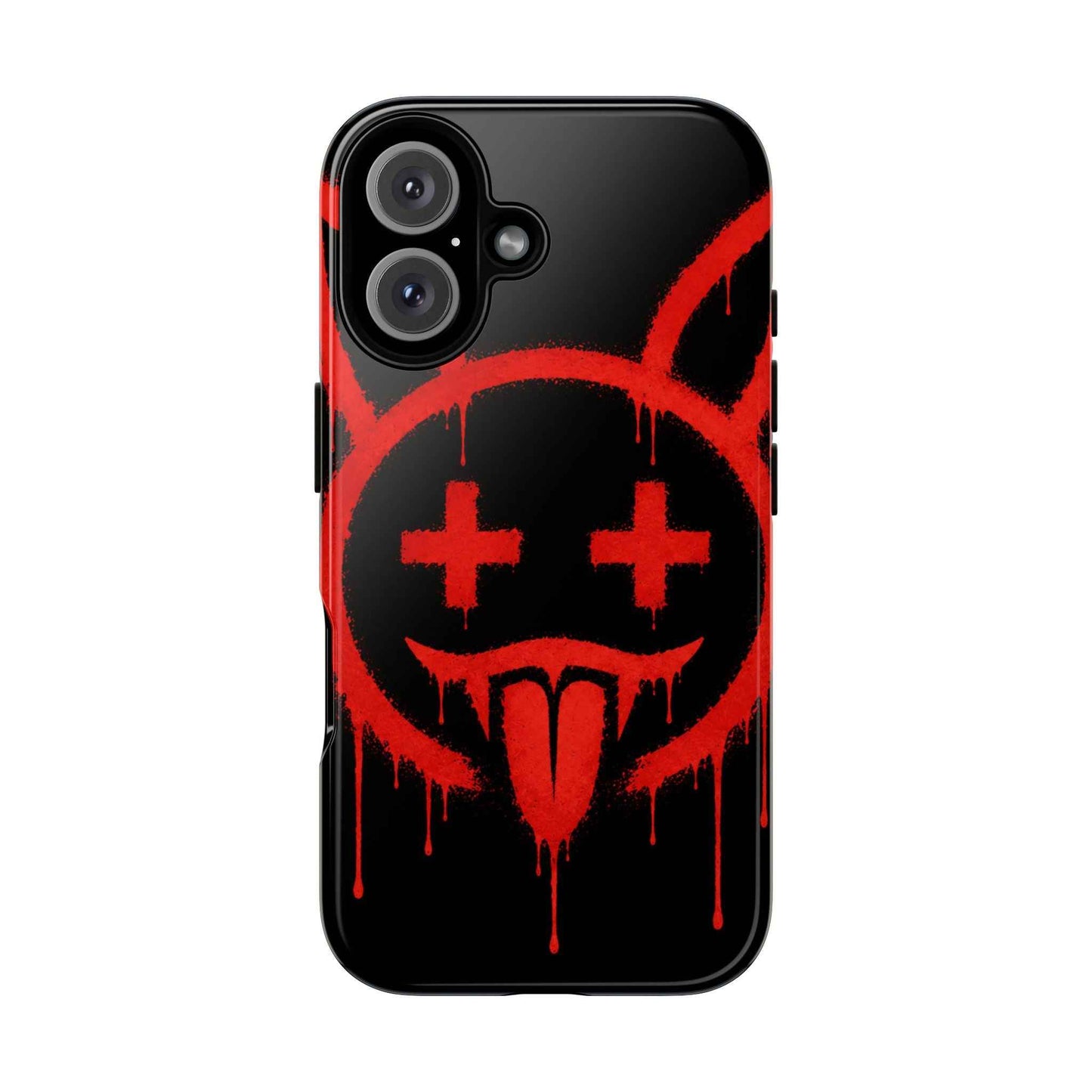 Phone Case - Metallic Souls Red Drip Smiley Graffiti Design
