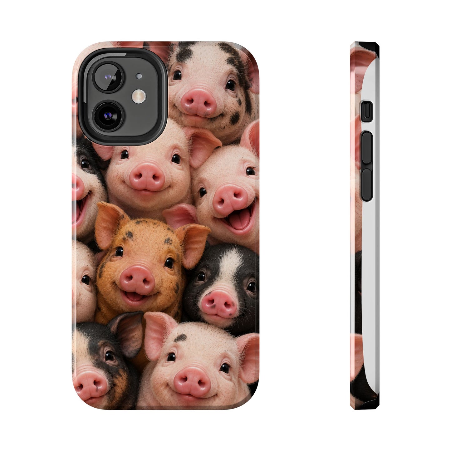 Pig Faces Tough Phone Case — Cute Farm Animal iPhone Protective Cover