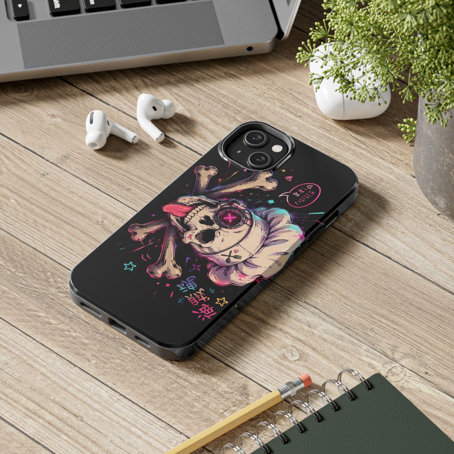 Skull & Crossbones Tough Phone Case — Neon Kawaii Punk Protection