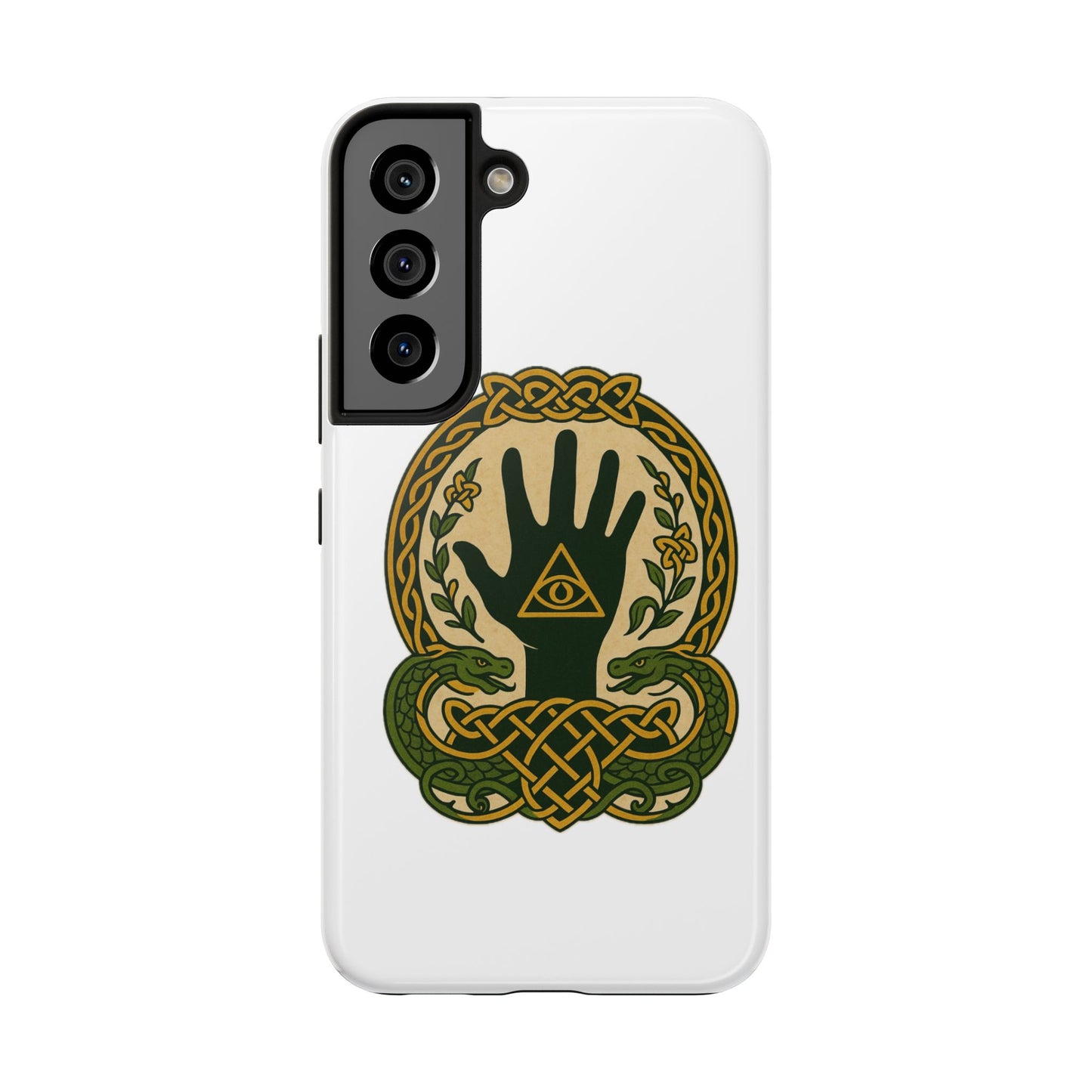 Celtic Eye of Providence Tough Phone Case — Protective Mythic Hand Design