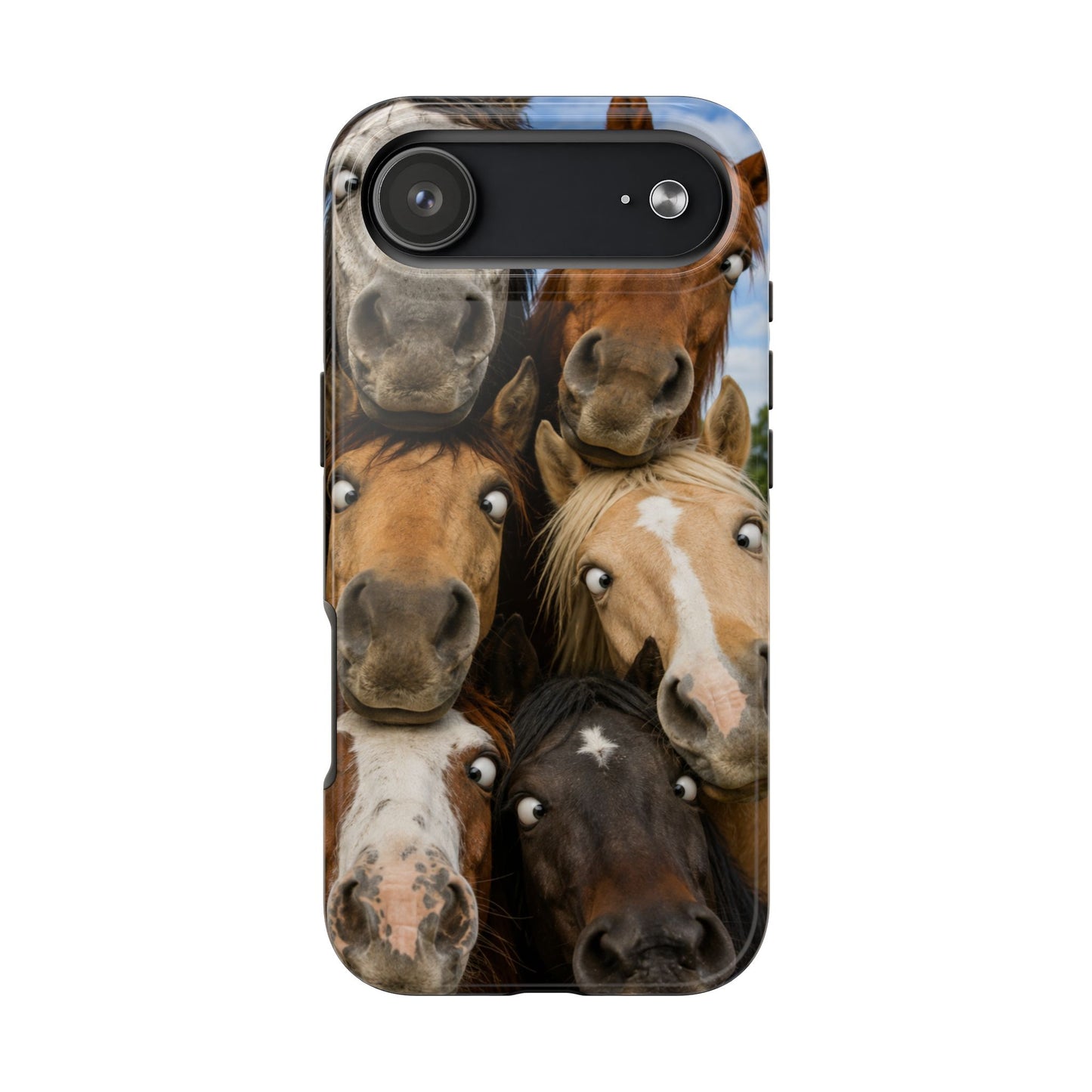 Horse Herd Phone Case — Funny Goofy Horses Tough Protective Cover