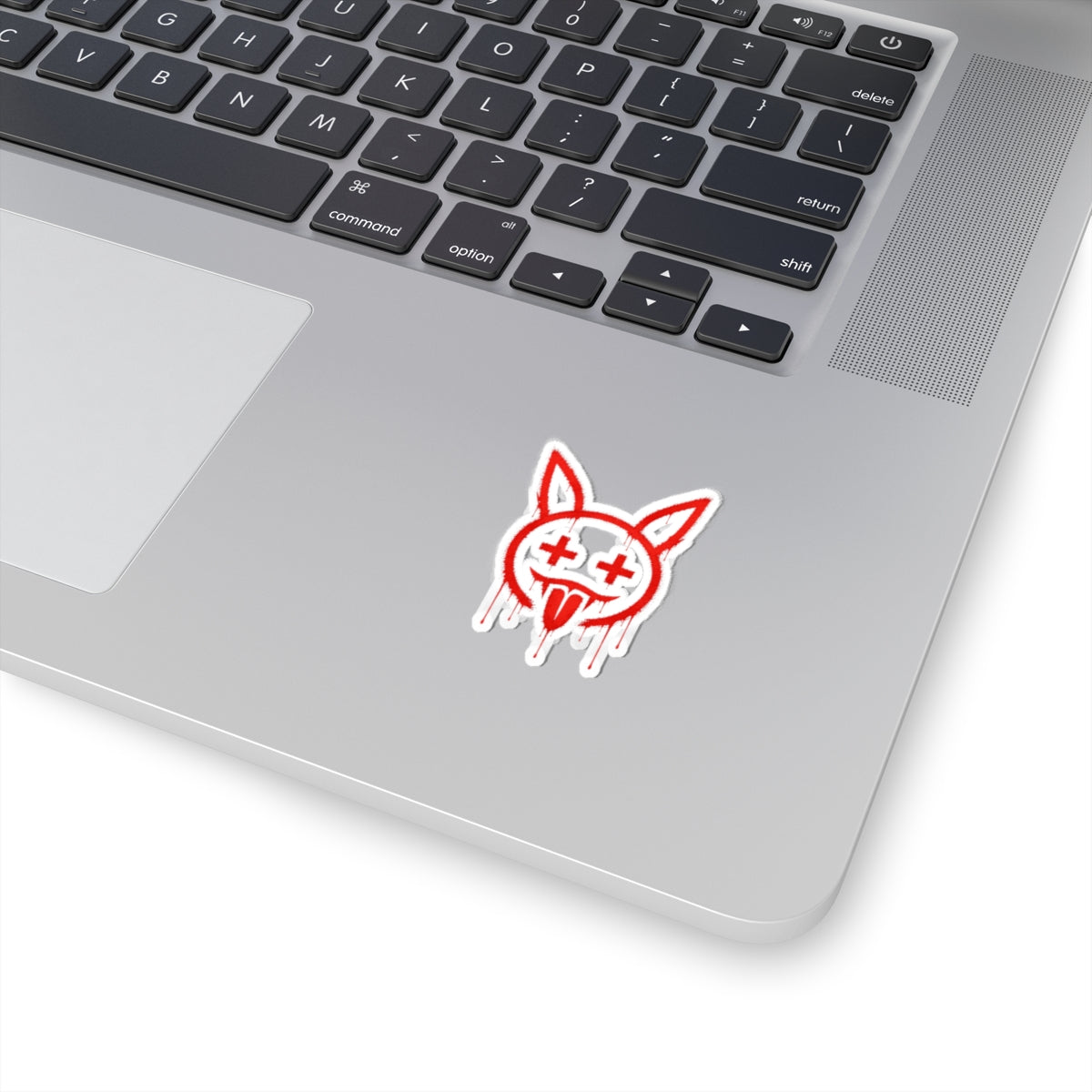 Metallic Souls Graffiti Bunny Vinyl Sticker — Red Cyberpunk Decal