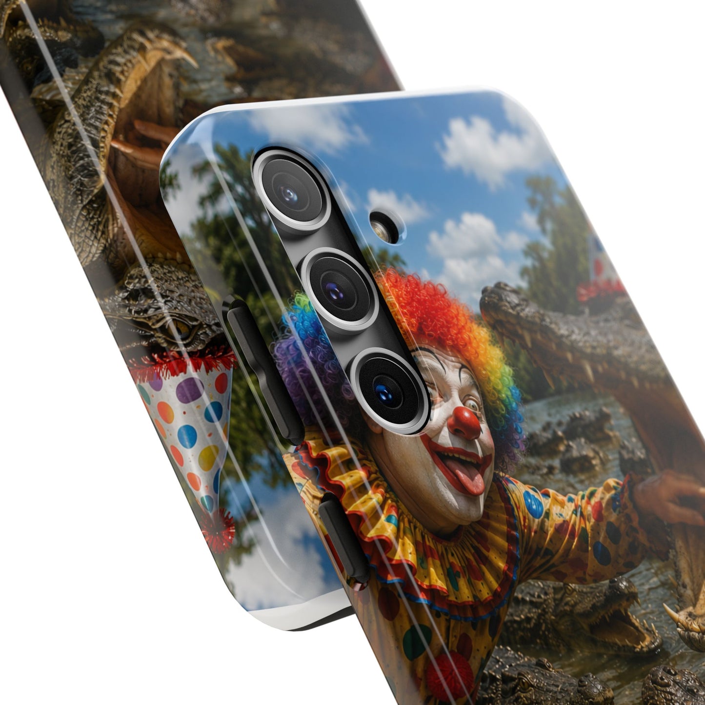Creepy Clown Alligator Tough Phone Case — Horror Phone Cover for Scary Fans