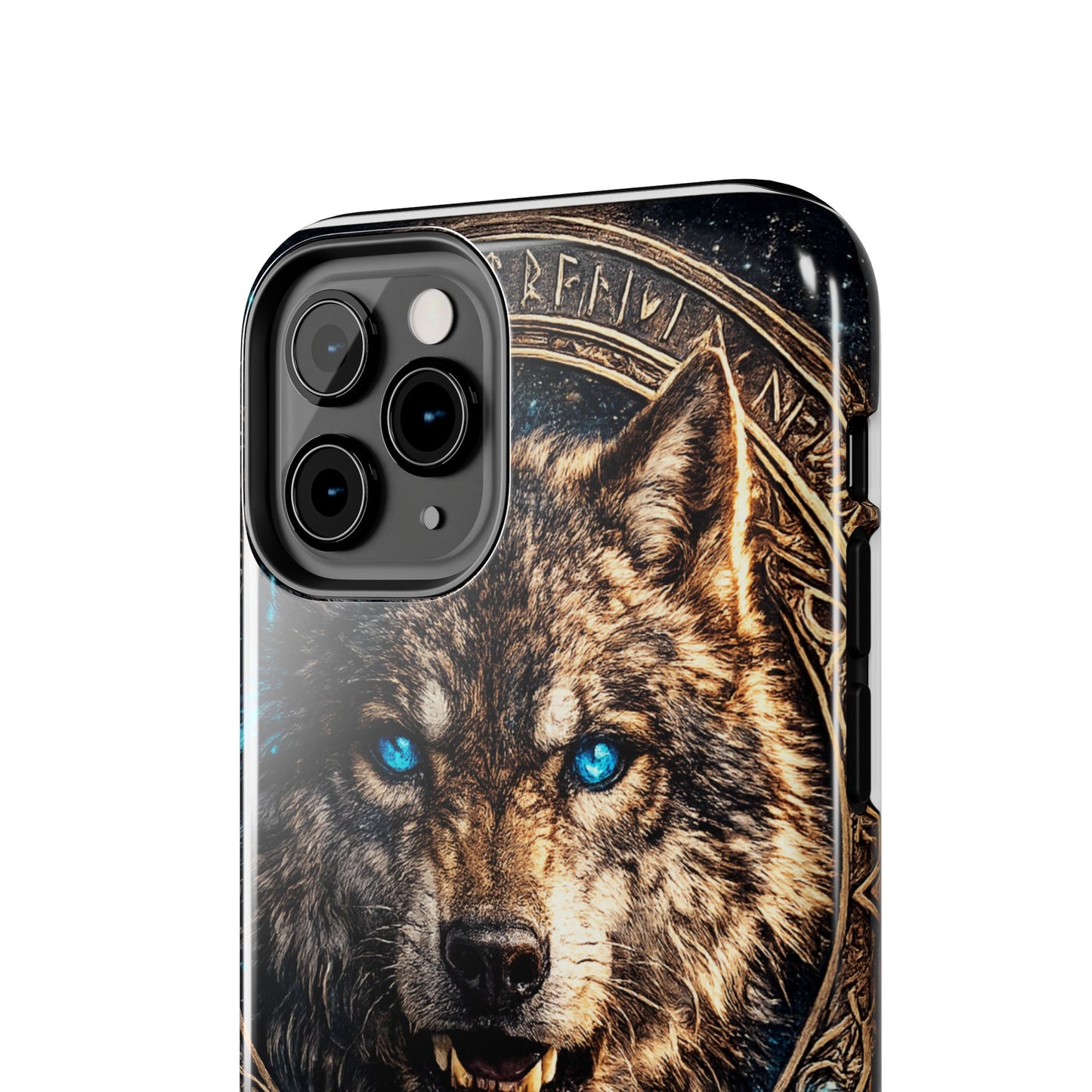 Wolf Pentagram Phone Case - Rugged Mystic Phone Cover with Glowing Blue Eyes