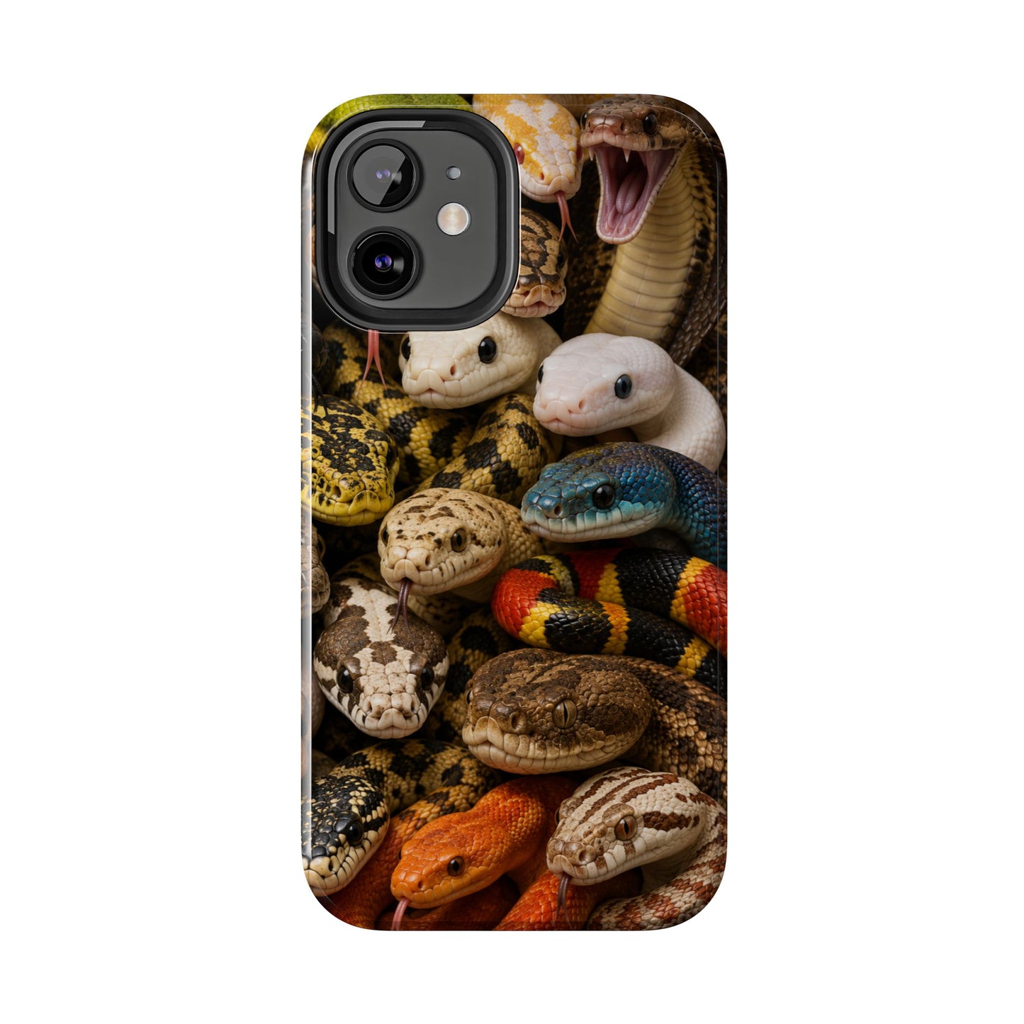 Snake Pattern Tough Phone Case — Colorful Snakes Protective Phone Cover