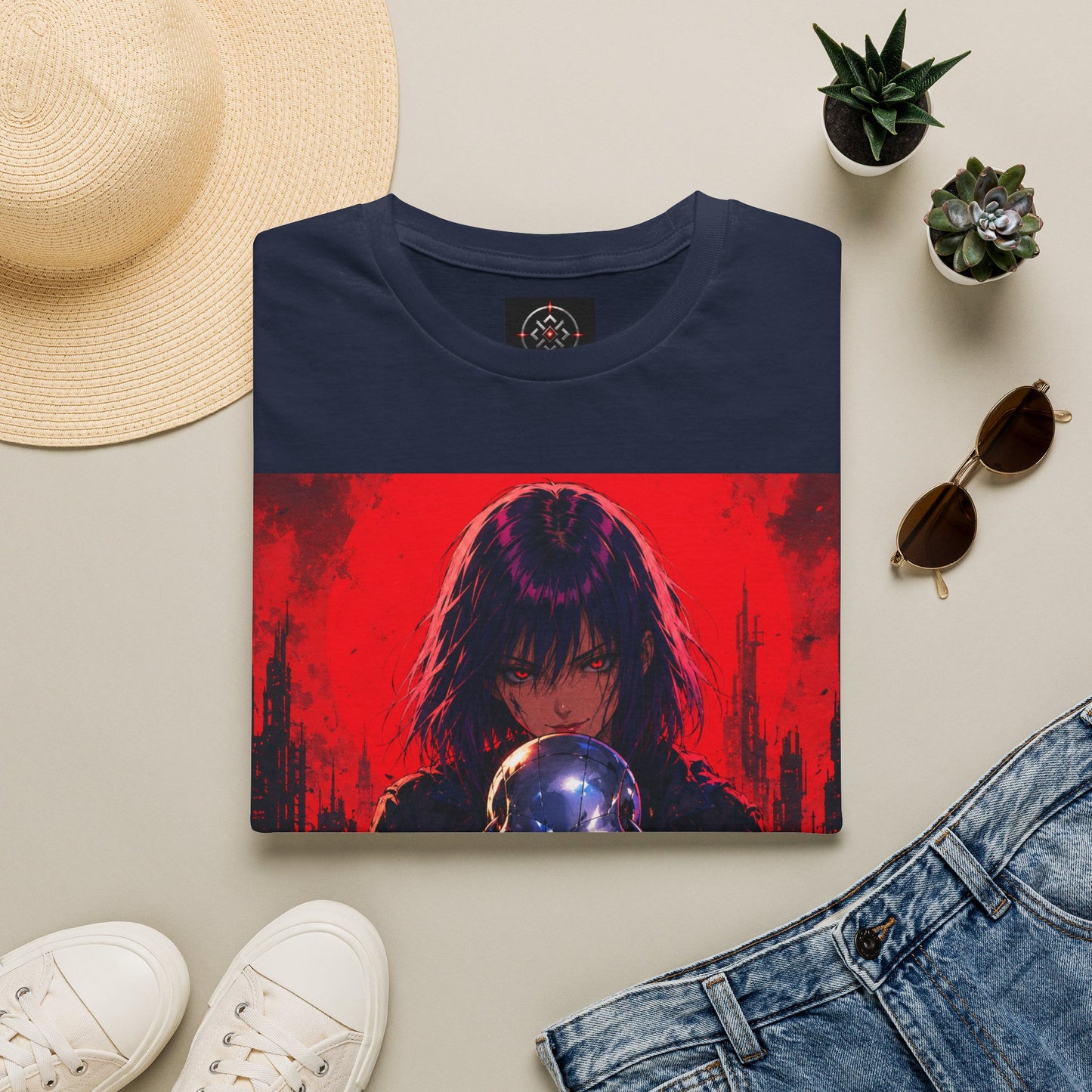 Metallic Souls Gothic Tee — Mystic Fortune Teller Anime Graphic T-Shirt