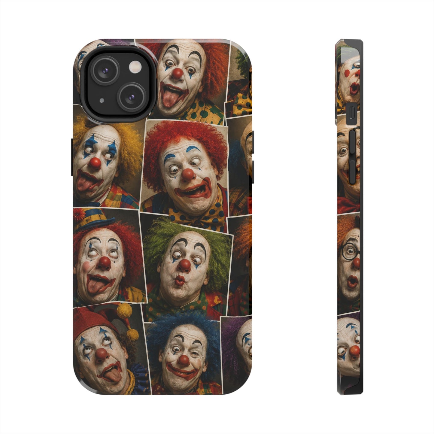 Clown Collage Tough Phone Case — Retro Carnival Horror Pattern