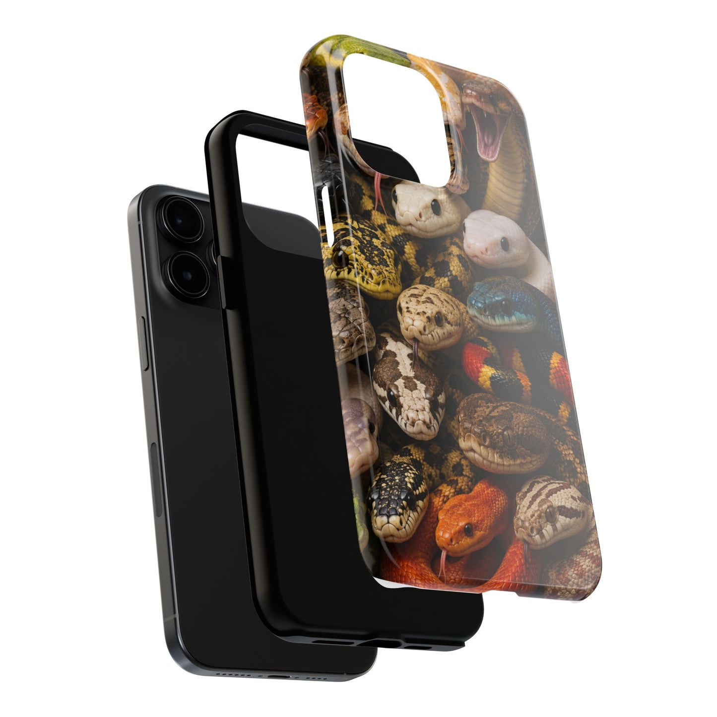 Snake Pattern Tough Phone Case — Colorful Snakes Protective Phone Cover