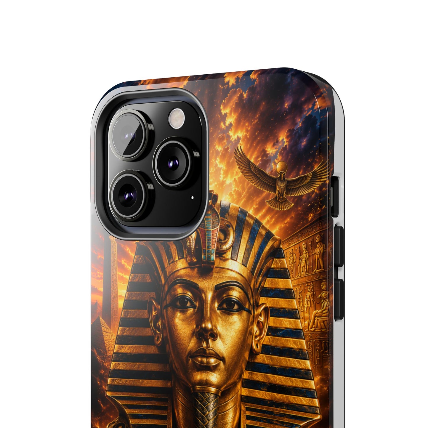 Egyptian Pharaoh Tough Phone Case — Protective Golden Tutankhamun Design