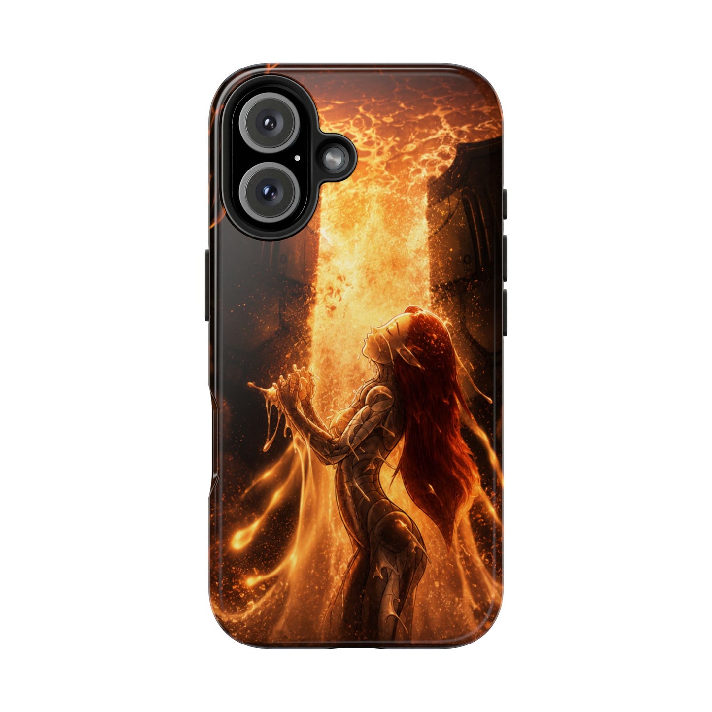 Fiery Phoenix Phone Case — Tough Protective iPhone Cover with Flame Warrior Art