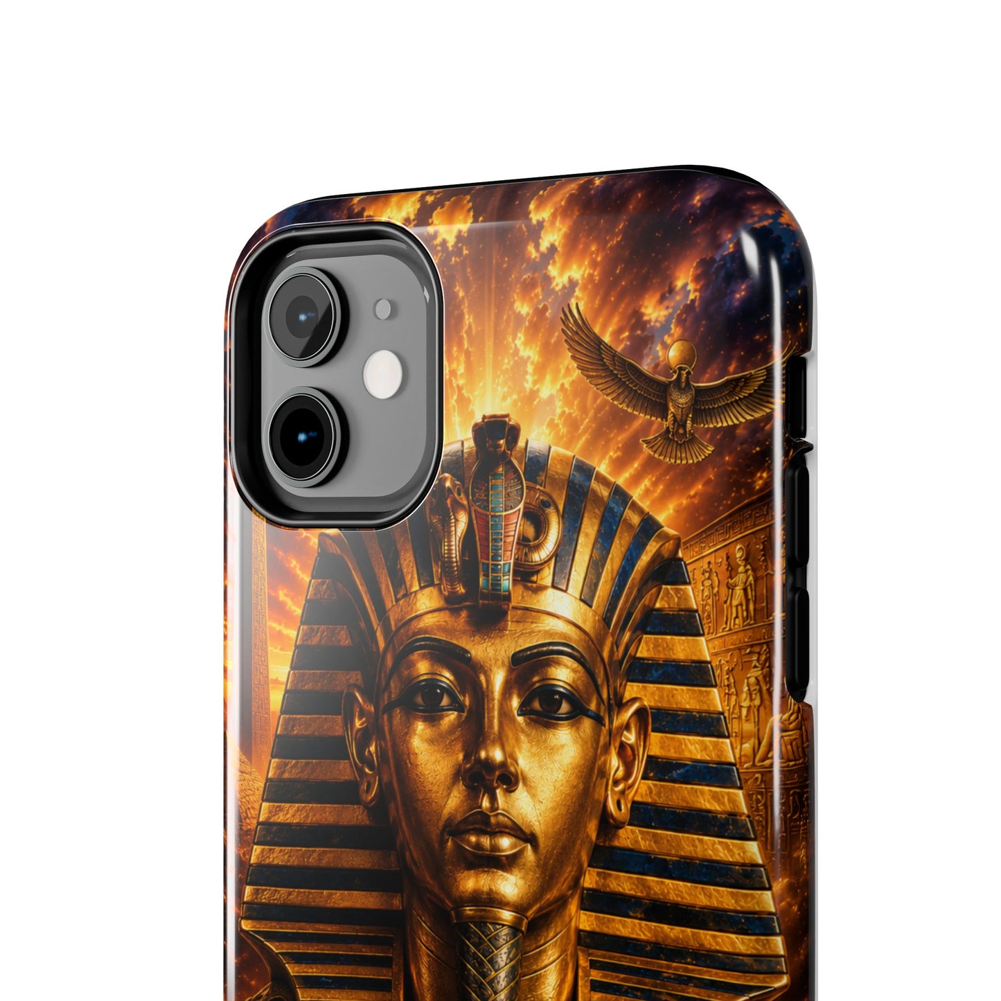 Egyptian Pharaoh Tough Phone Case — Protective Golden Tutankhamun Design