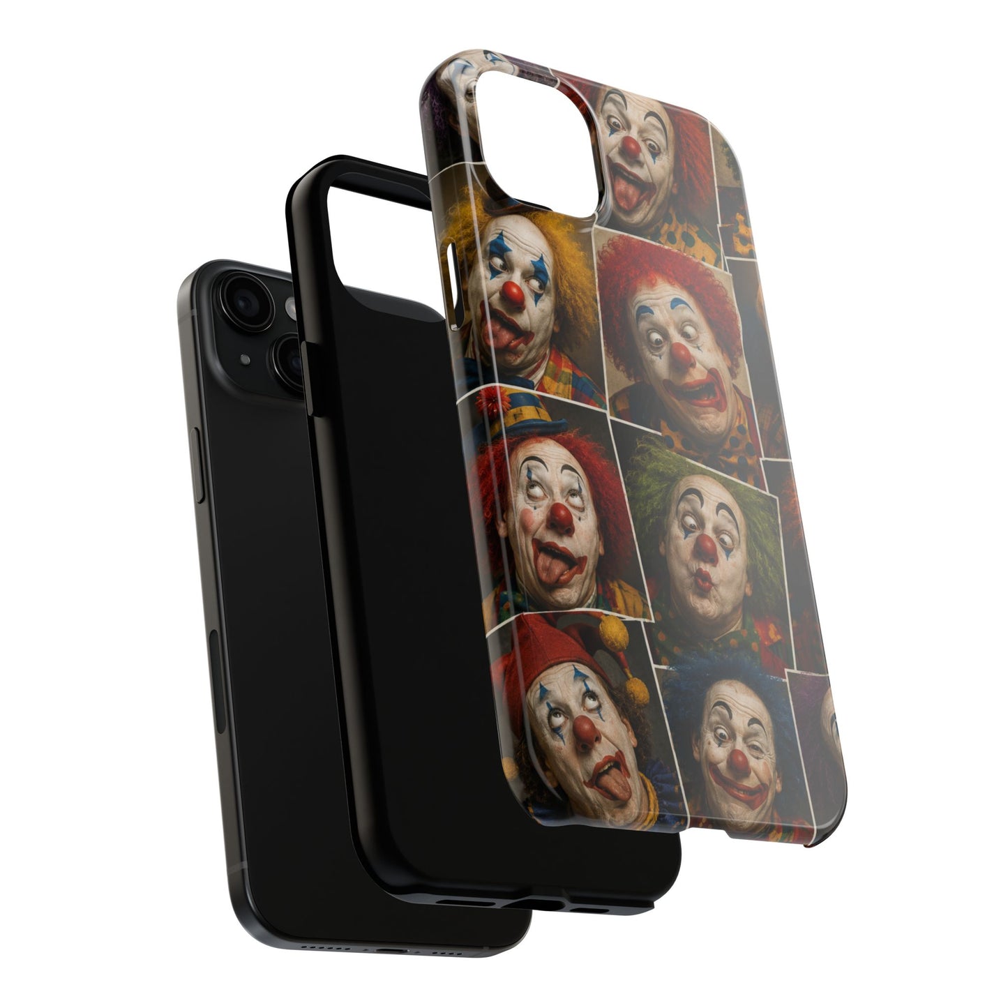 Clown Collage Tough Phone Case — Retro Carnival Horror Pattern