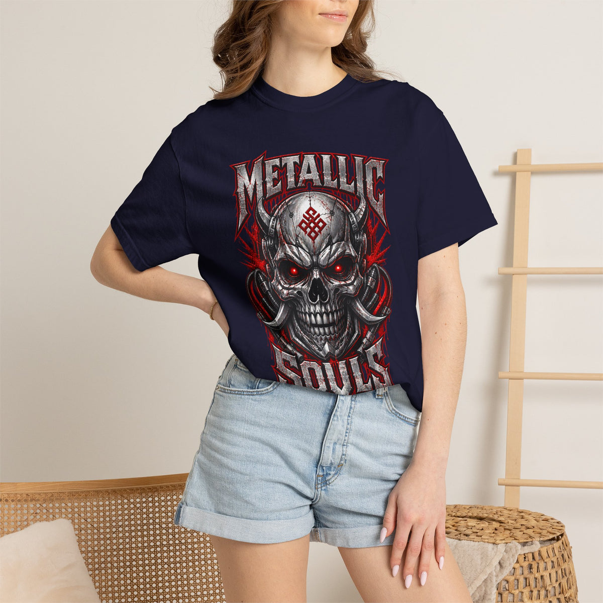 Metallic Souls Skull T-Shirt — Gothic Heavy Metal Band Tee