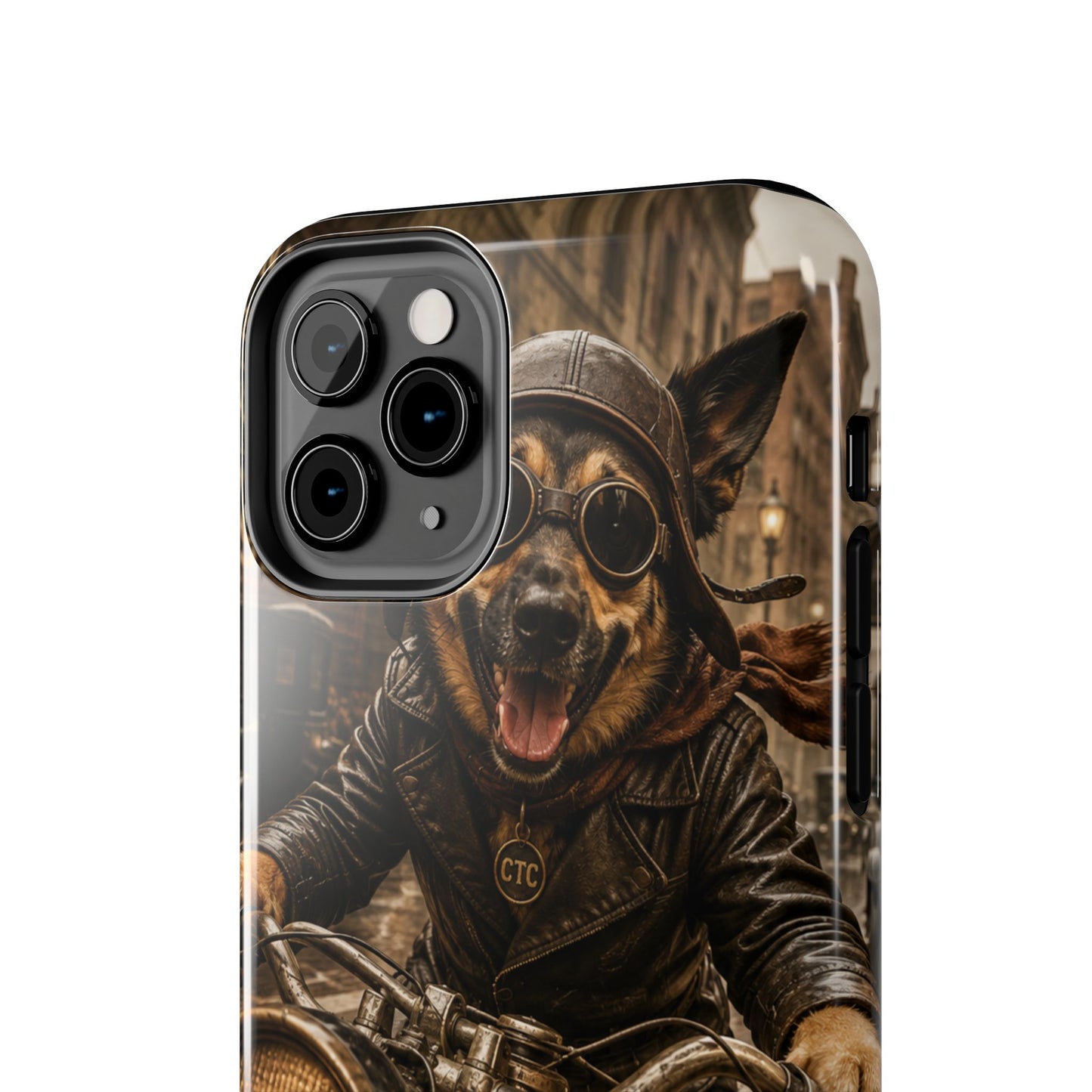 Phone Case — Biker Dog Riding Motorcycle Protective Tough Cover