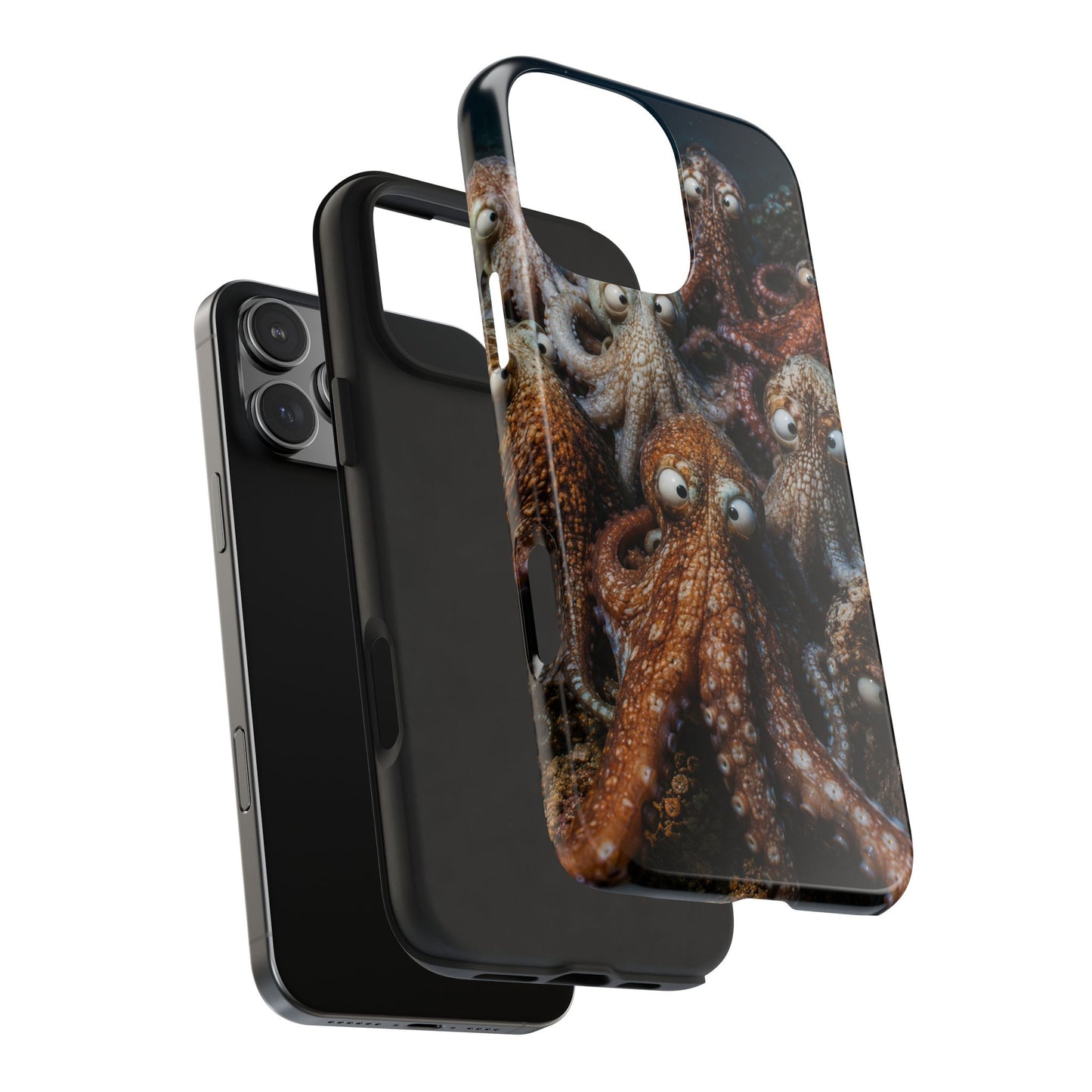 Octopus Cluster Tough Phone Case — Cute Underwater Sea Creature Protection