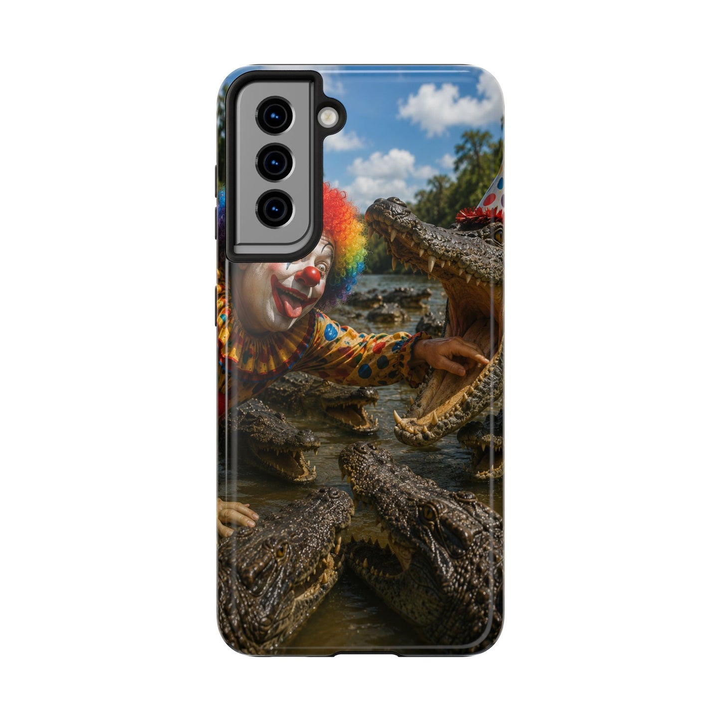 Creepy Clown Alligator Tough Phone Case — Horror Phone Cover for Scary Fans