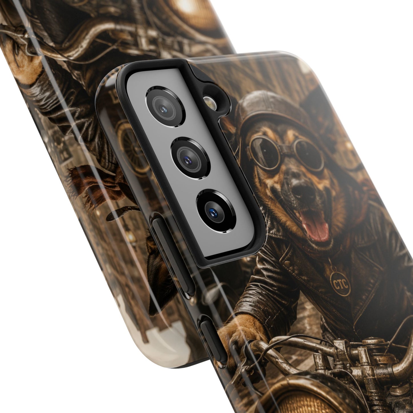 Phone Case — Biker Dog Riding Motorcycle Protective Tough Cover
