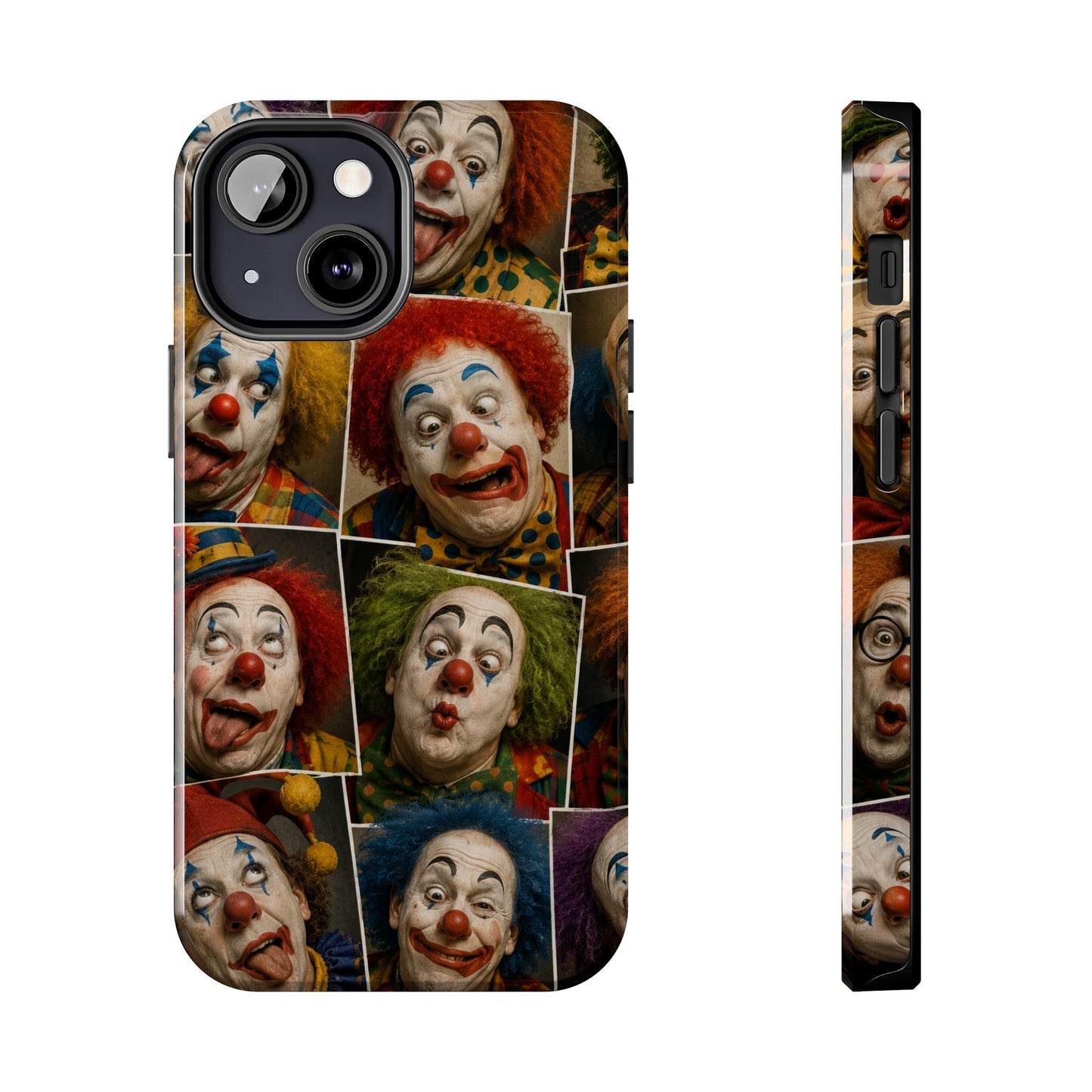 Clown Collage Tough Phone Case — Retro Carnival Horror Pattern