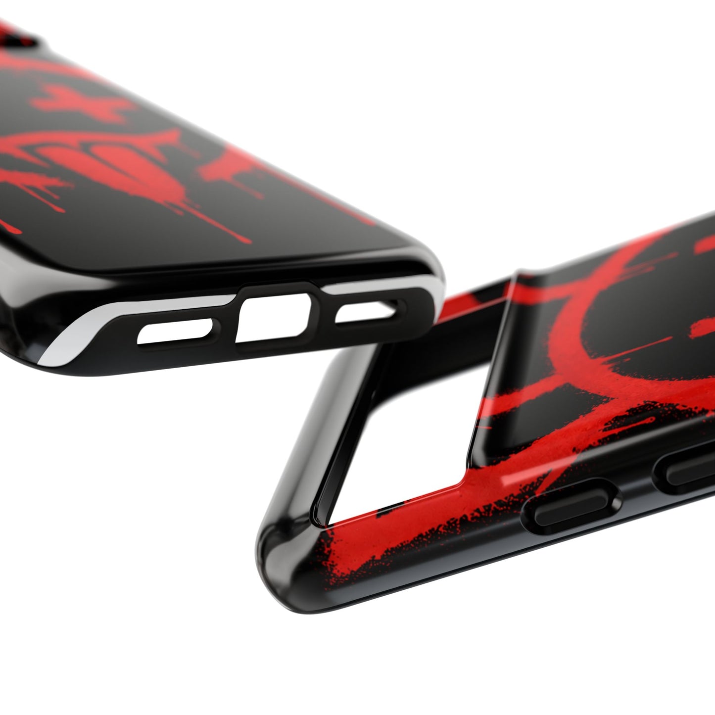 Phone Case - Metallic Souls Red Drip Smiley Graffiti Design