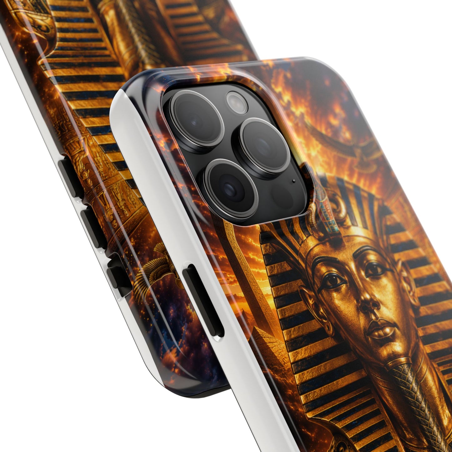 Egyptian Pharaoh Tough Phone Case — Protective Golden Tutankhamun Design