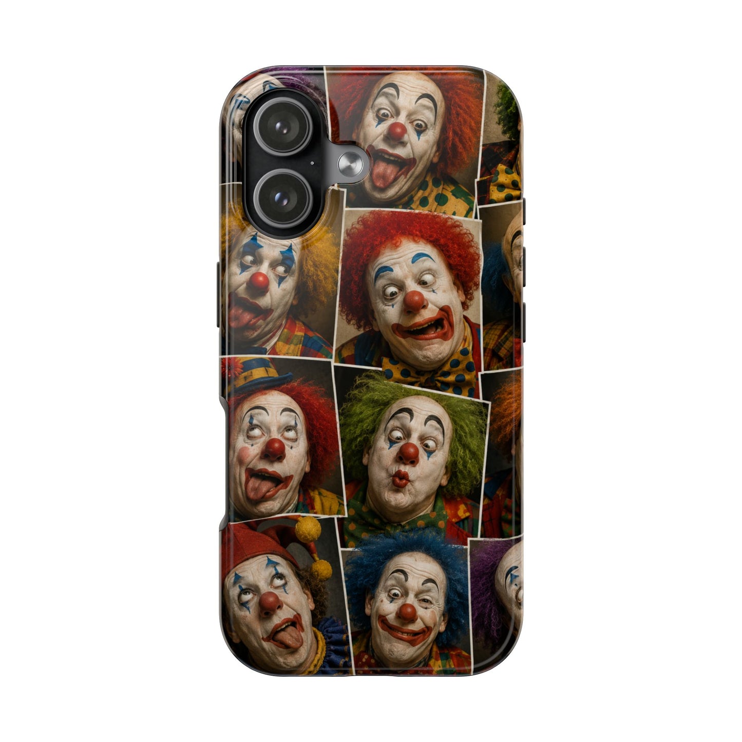 Clown Collage Tough Phone Case — Retro Carnival Horror Pattern