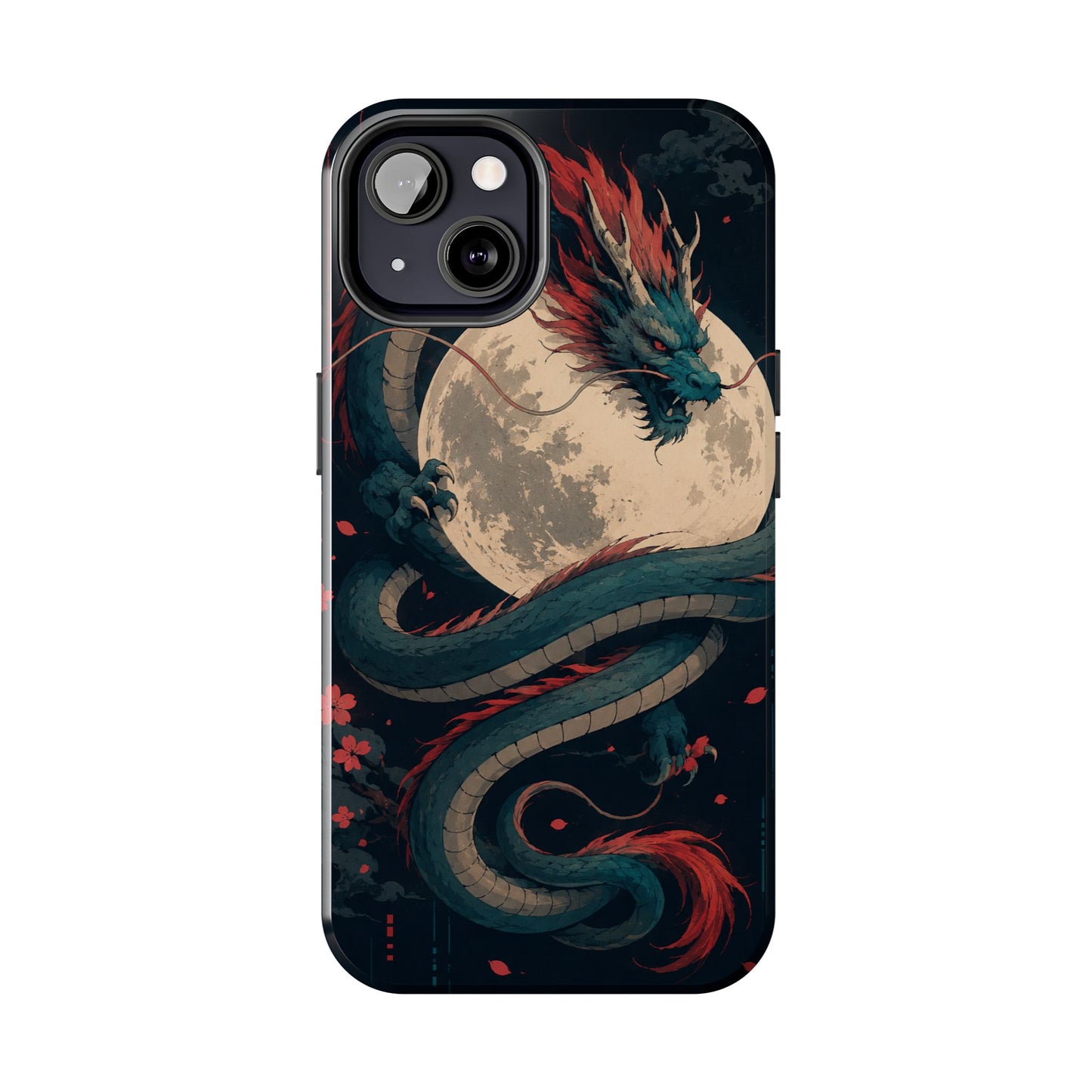 Dragon Moon Phone Case — Mythic Asian Serpent Design Tough Case