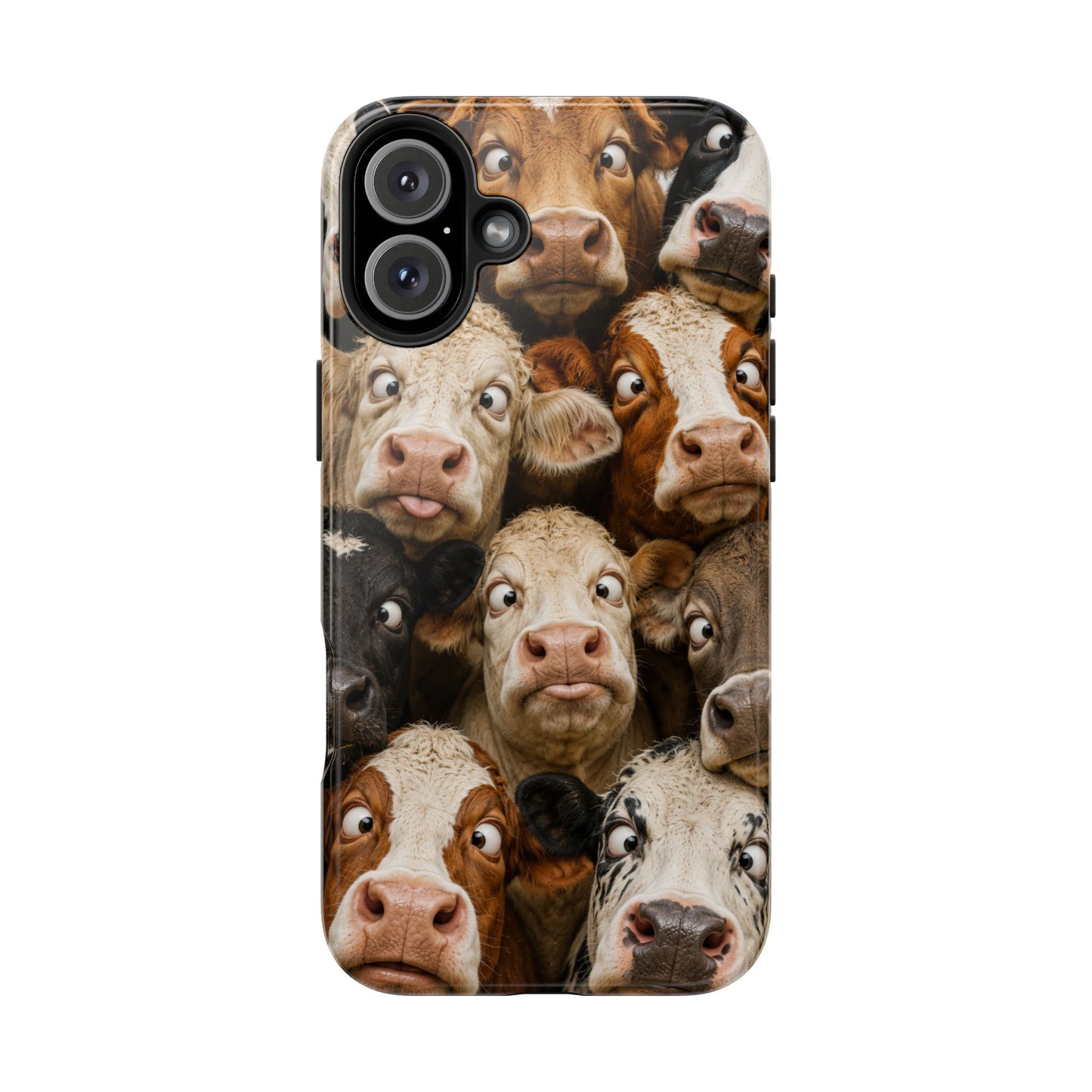 Cow Collage Tough Phone Case — Funny Farm Animal Protective Phone Cover