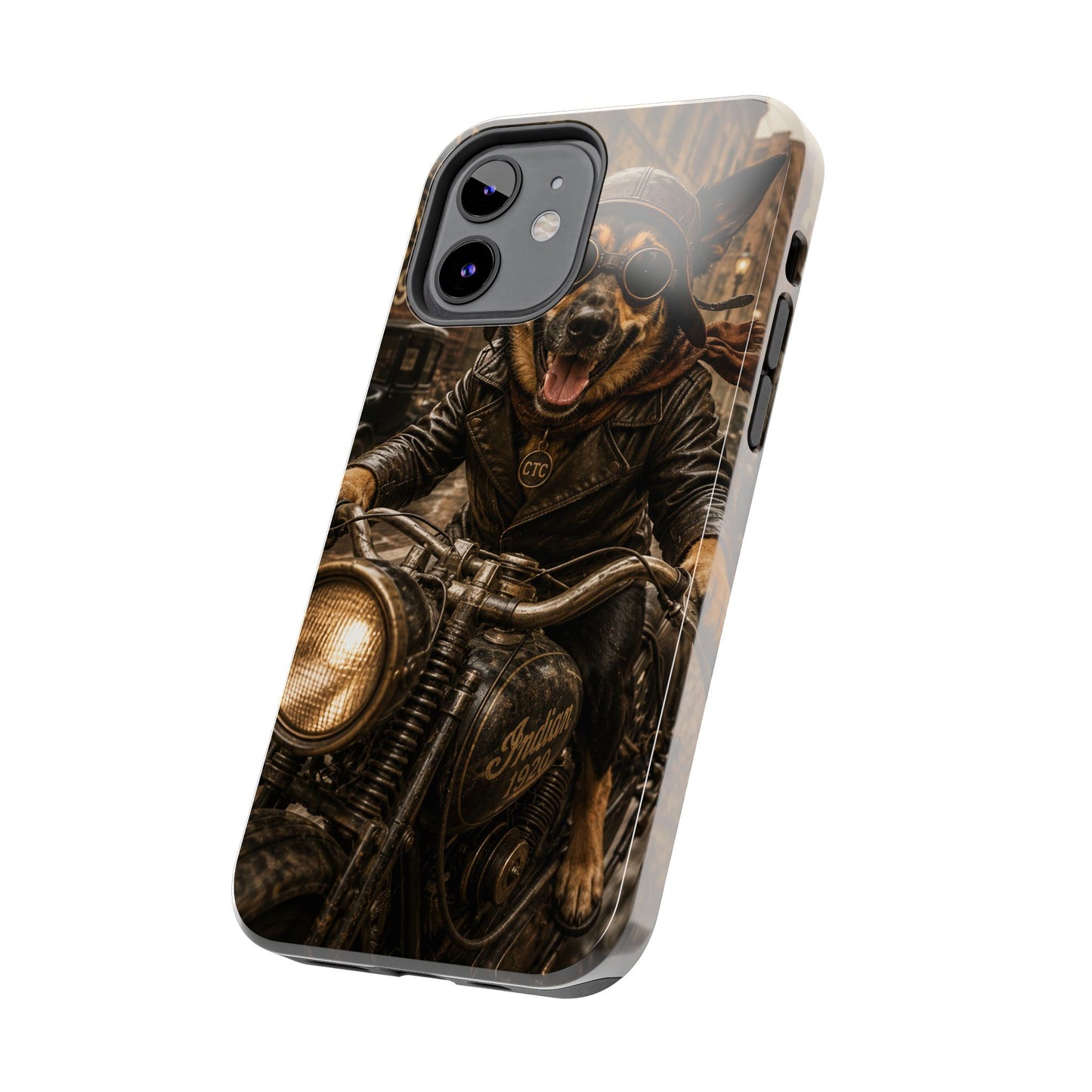 Phone Case — Biker Dog Riding Motorcycle Protective Tough Cover