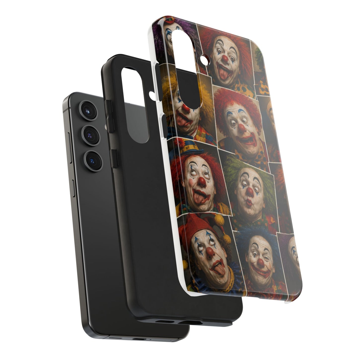 Clown Collage Tough Phone Case — Retro Carnival Horror Pattern