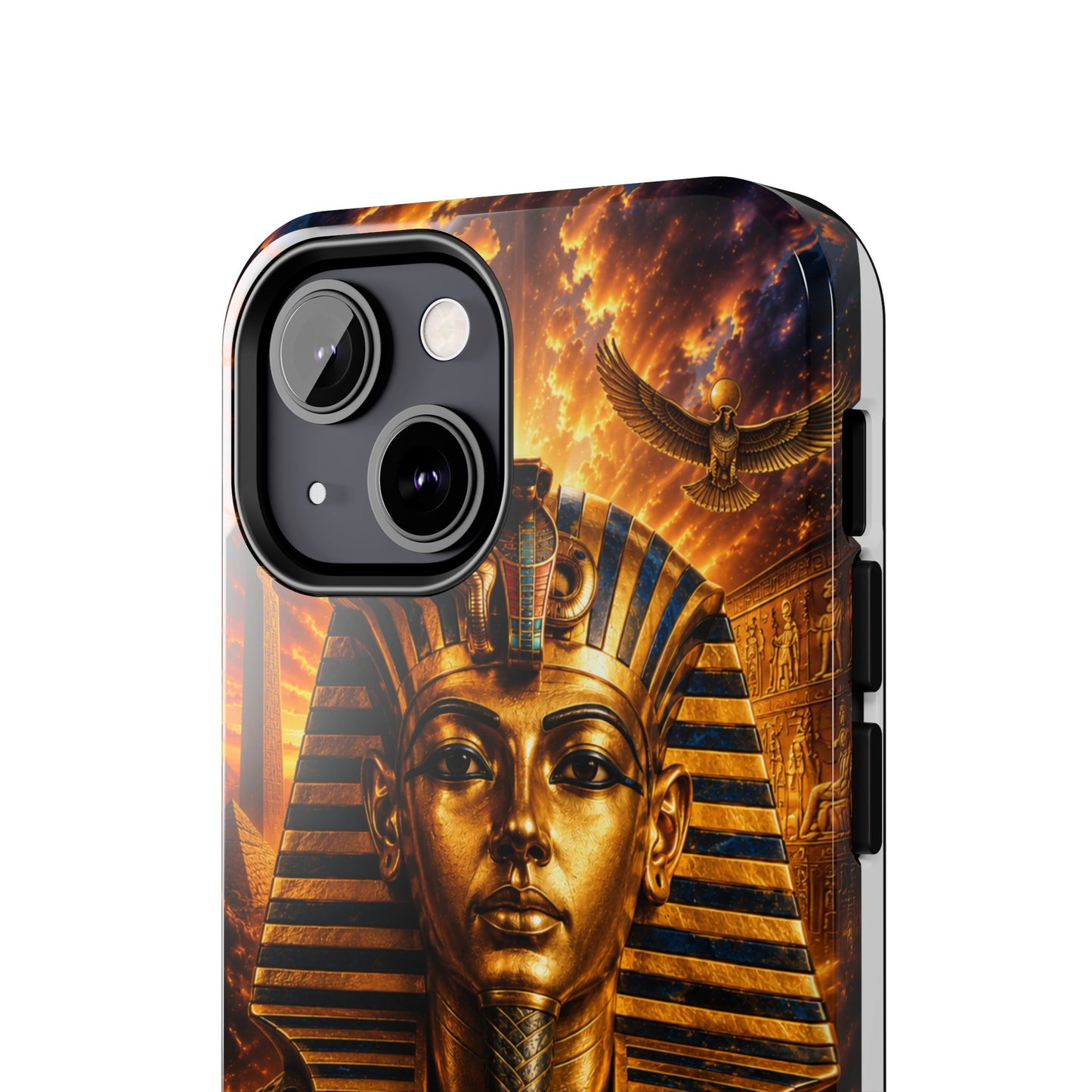 Egyptian Pharaoh Tough Phone Case — Protective Golden Tutankhamun Design