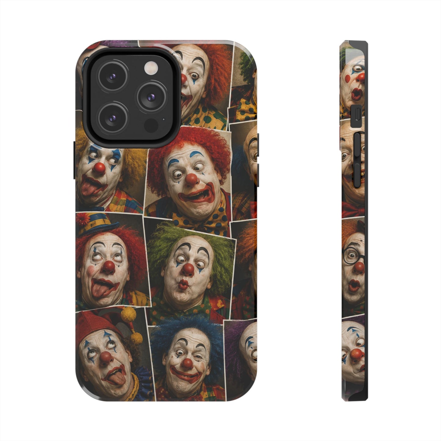 Clown Collage Tough Phone Case — Retro Carnival Horror Pattern