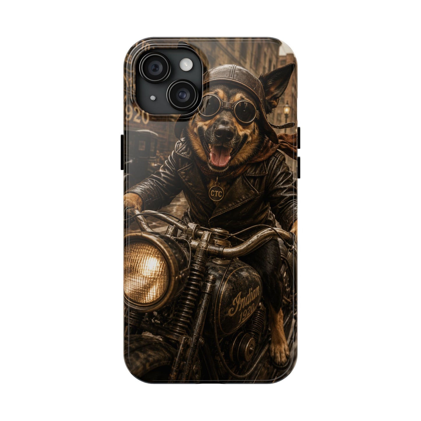 Phone Case — Biker Dog Riding Motorcycle Protective Tough Cover