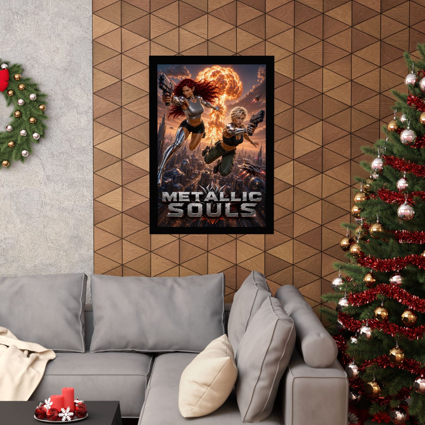 Metallic Souls Sci‑Fi Poster — Action Cyberpunk Movie Art