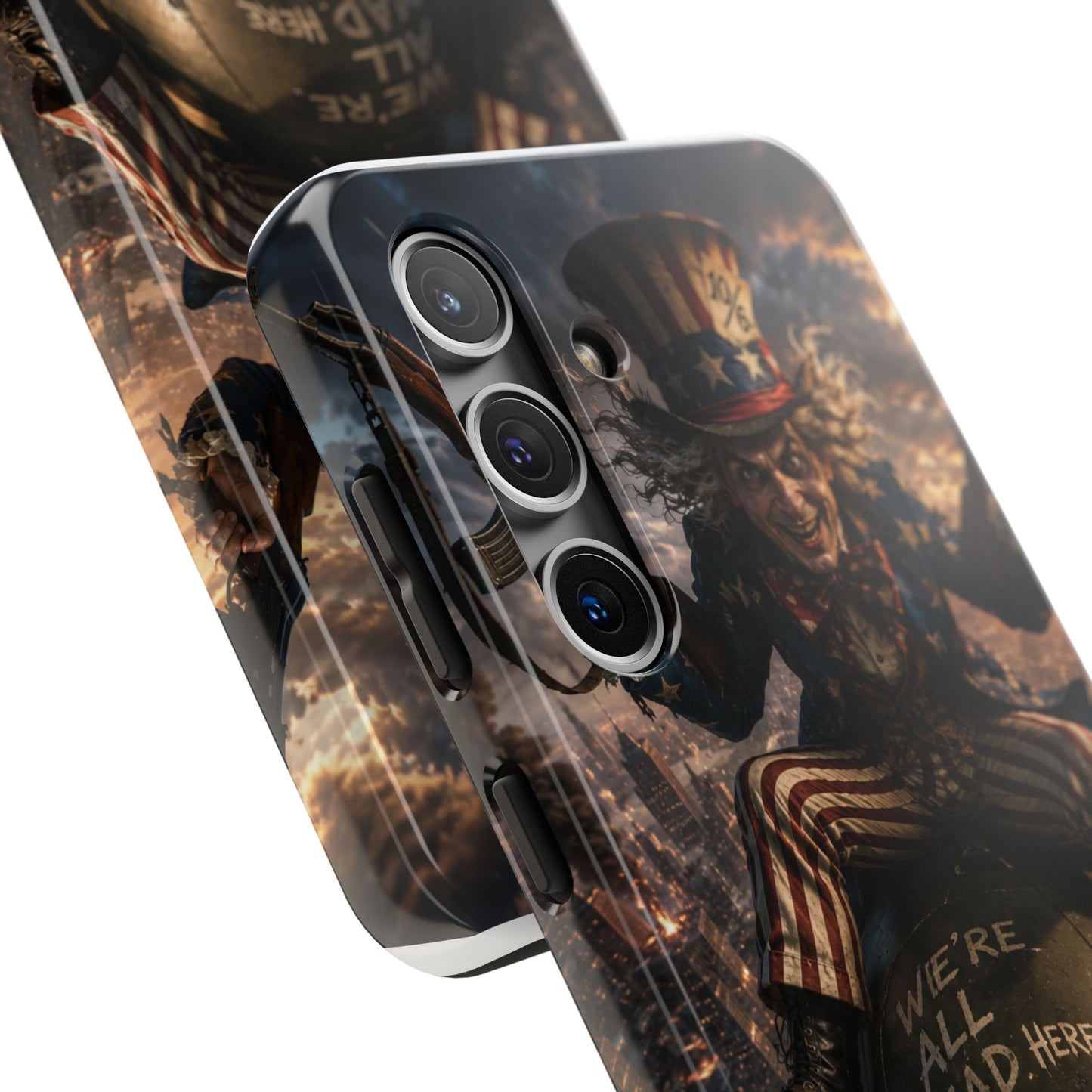 Tough Phone Case — Dark Uncle Sam 'We're All Mad Here' Nuclear Bomb Design