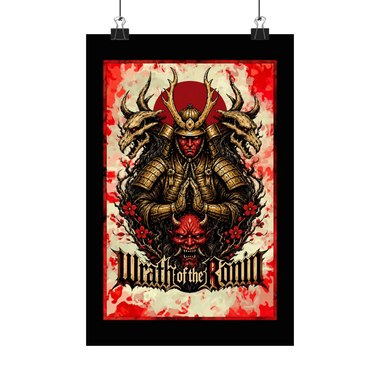 Samurai Wrath Poster — 'Wrath of the Ronin' Matte Vertical Art Print
