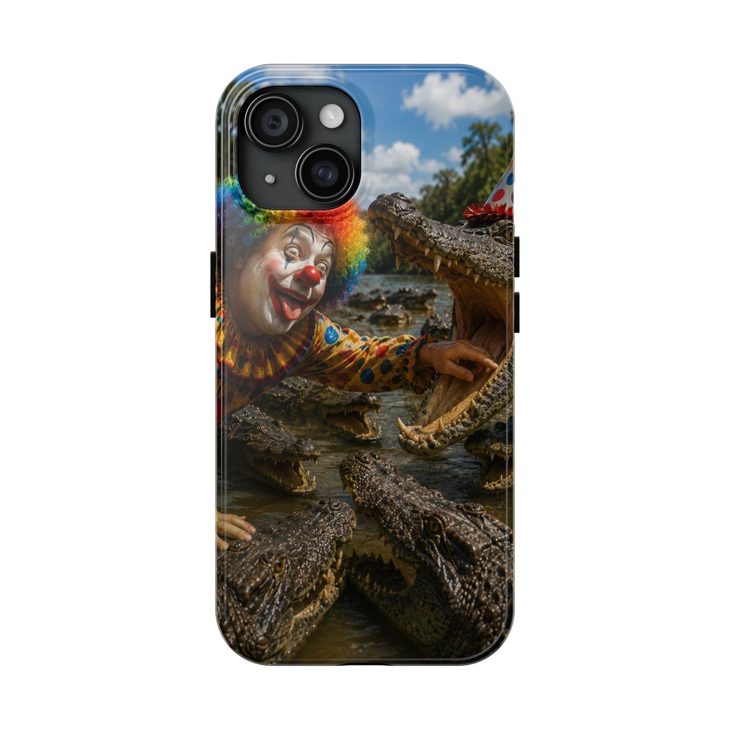 Creepy Clown Alligator Tough Phone Case — Horror Phone Cover for Scary Fans