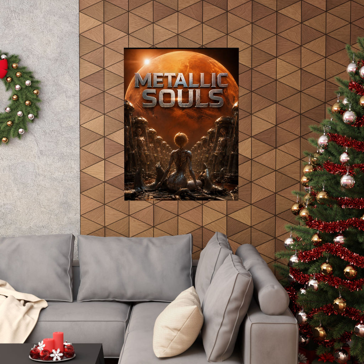 Metallic Souls Matte Poster — Sci‑Fi Planet Artwork